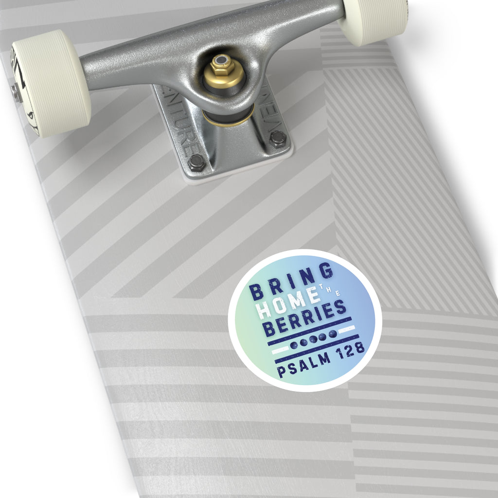 Round Sticker — BHtB PSLM 128 - WHT BLU - FD LT GRN BLU