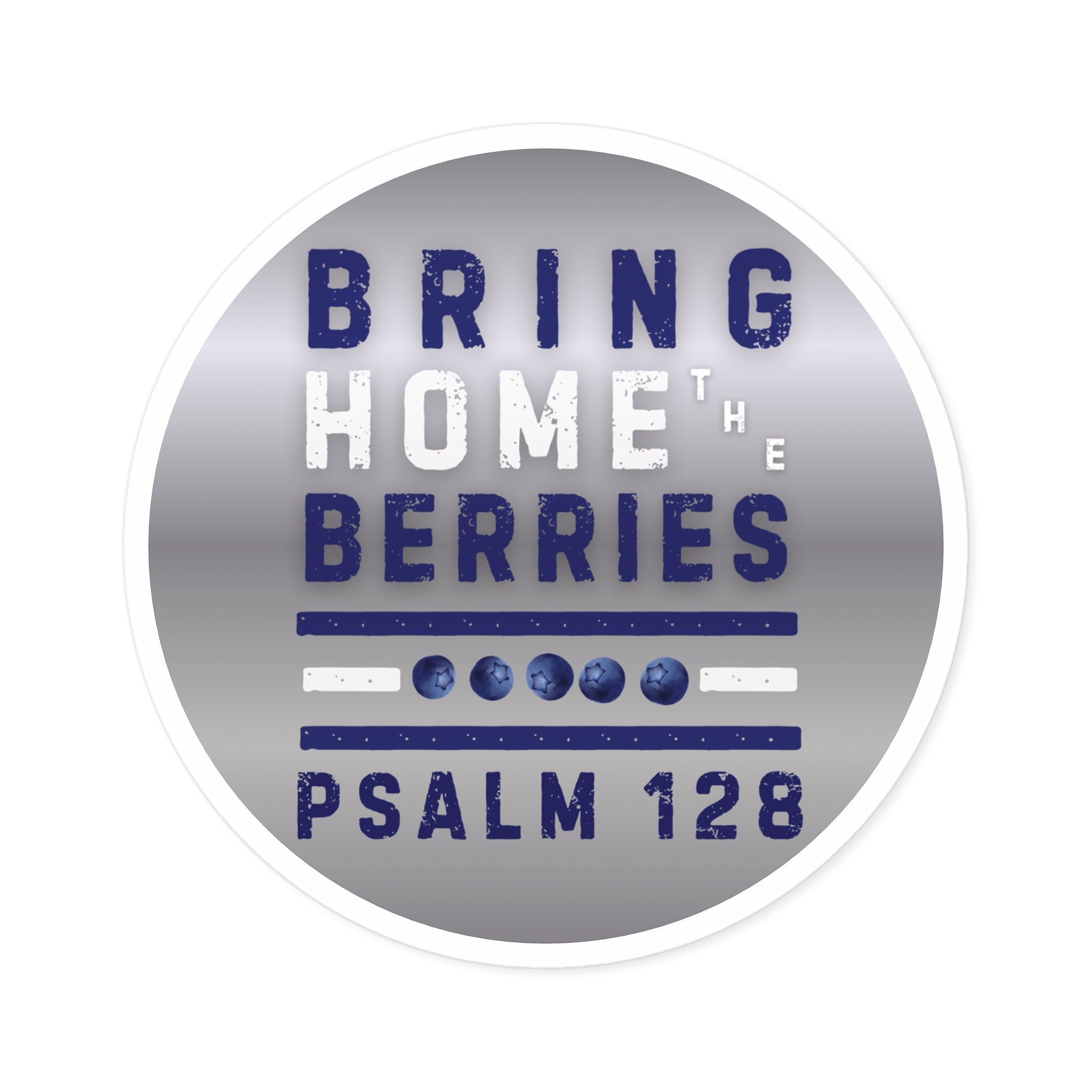 Round Sticker — BHtB PSLM 128 - WHT BLU - SLVR