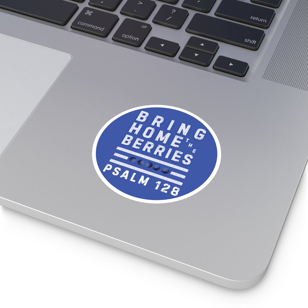 Round Sticker — BHtB PSLM 128 - WHT - BLUE