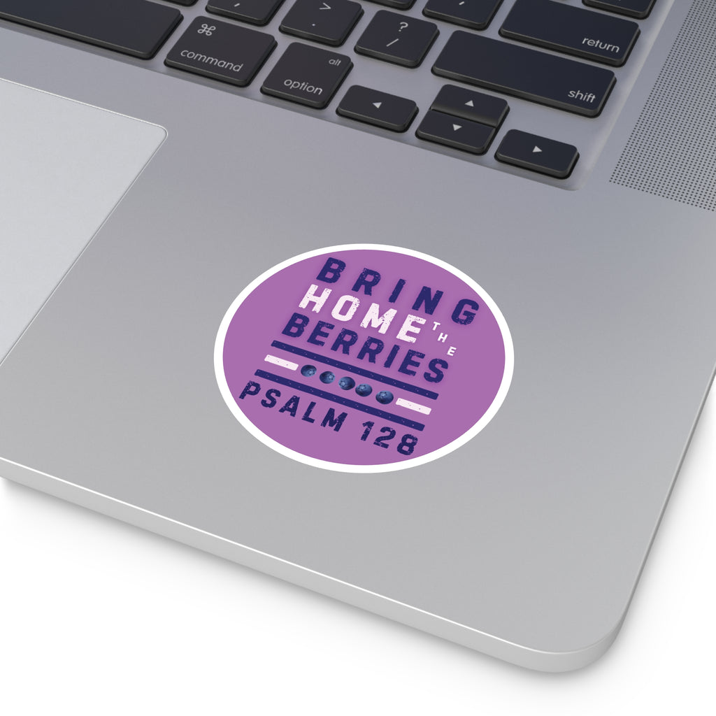 Round Sticker — BHtB PSLM 128 - WHT BLU - PRPL