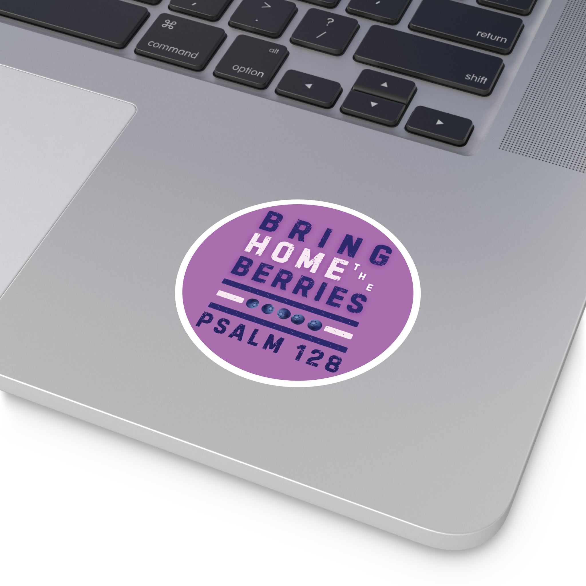 Round Sticker — BHtB PSLM 128 - WHT BLU - PRPL