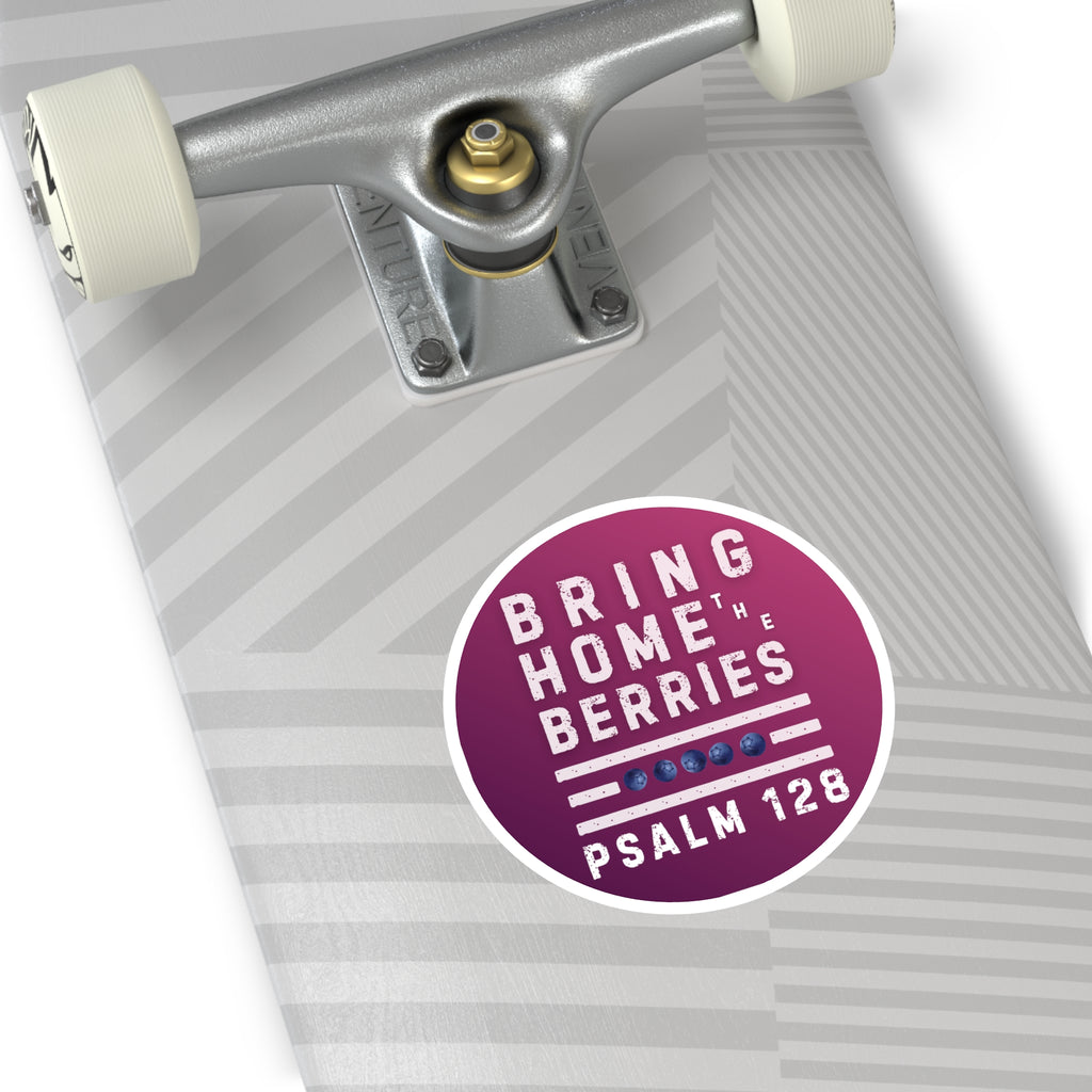 Round Sticker — BHtB PSLM 128 - WHT - FADE PRPL