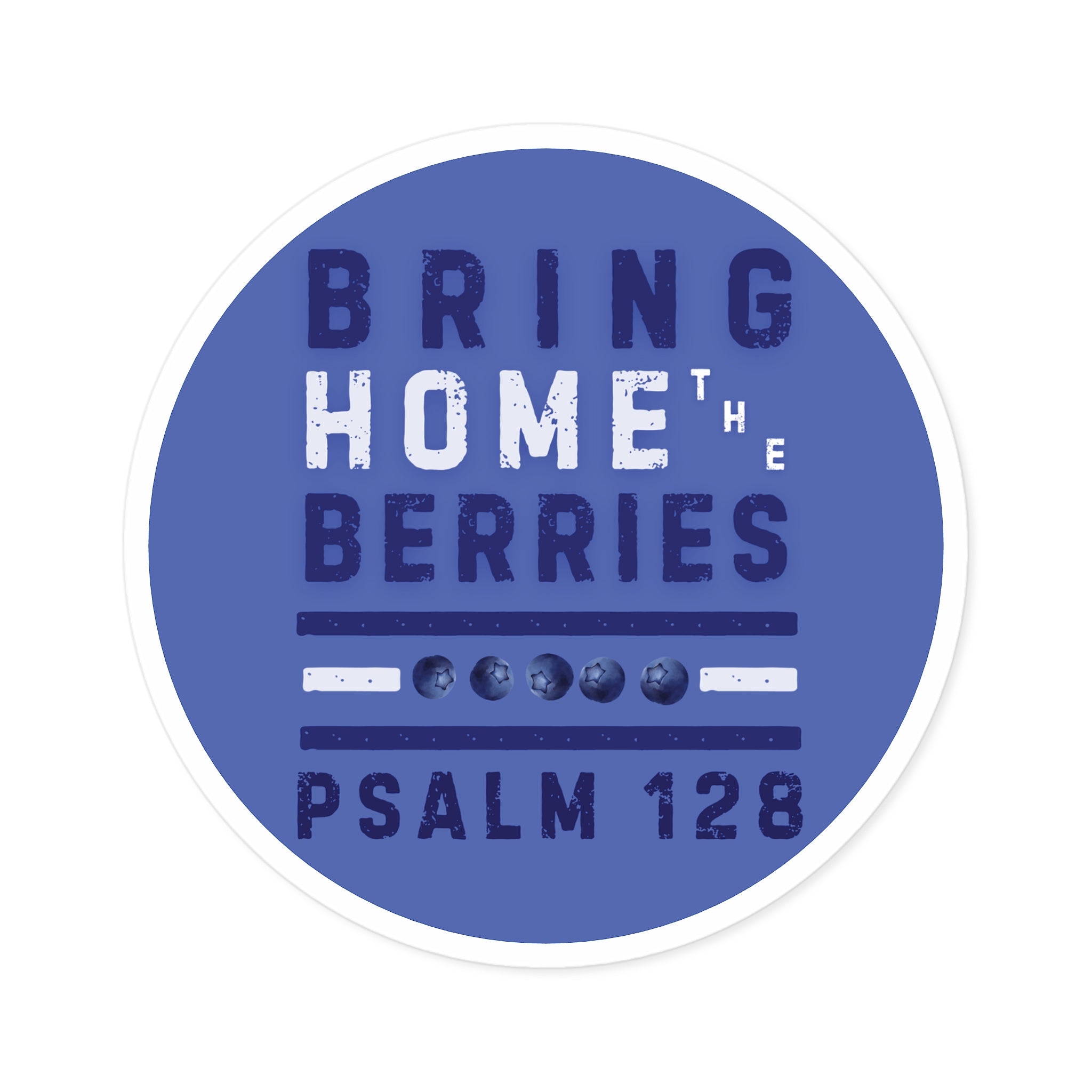 Round Sticker — BHtB PSLM 128 - WHT BLU - BLU