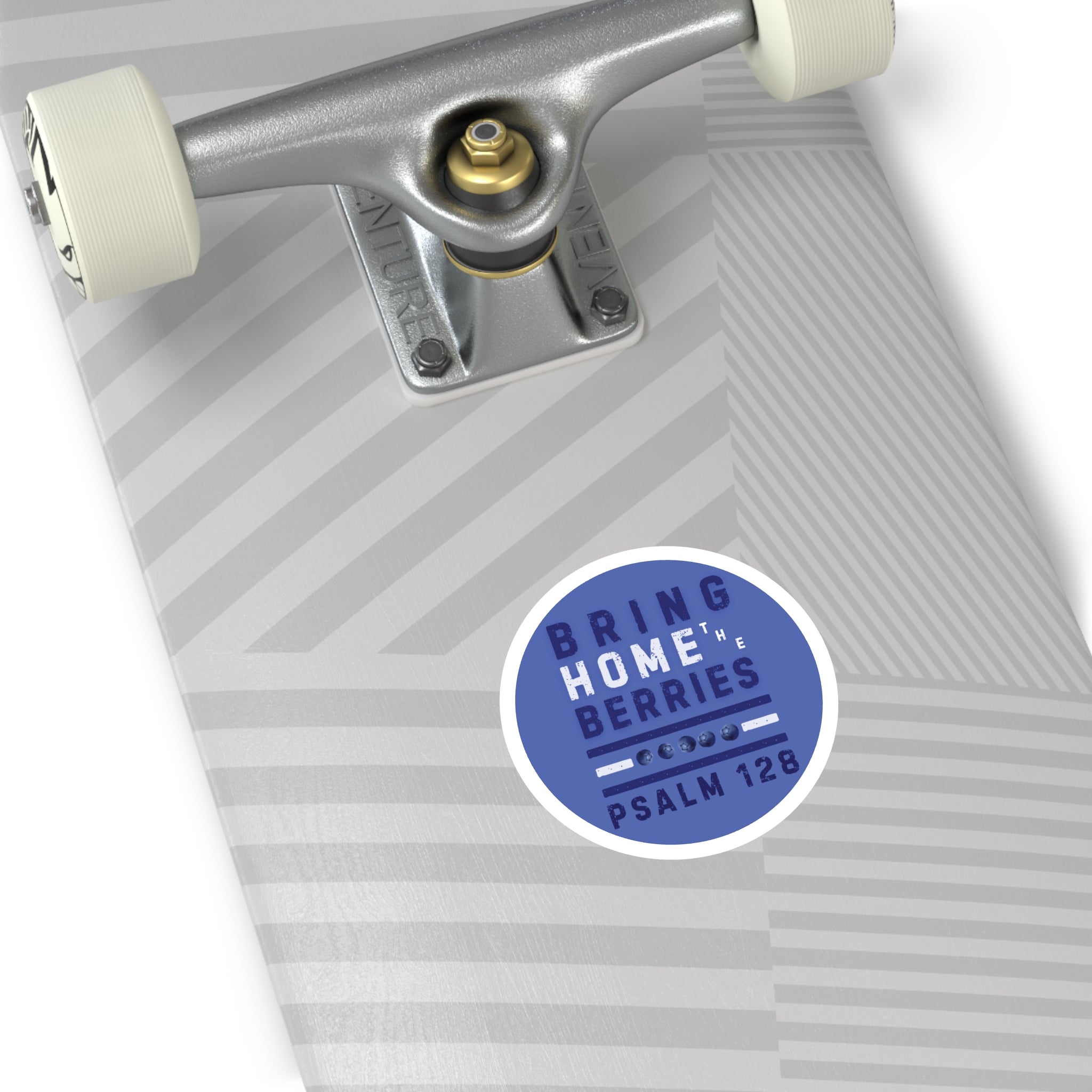 Round Sticker — BHtB PSLM 128 - WHT BLU - BLU