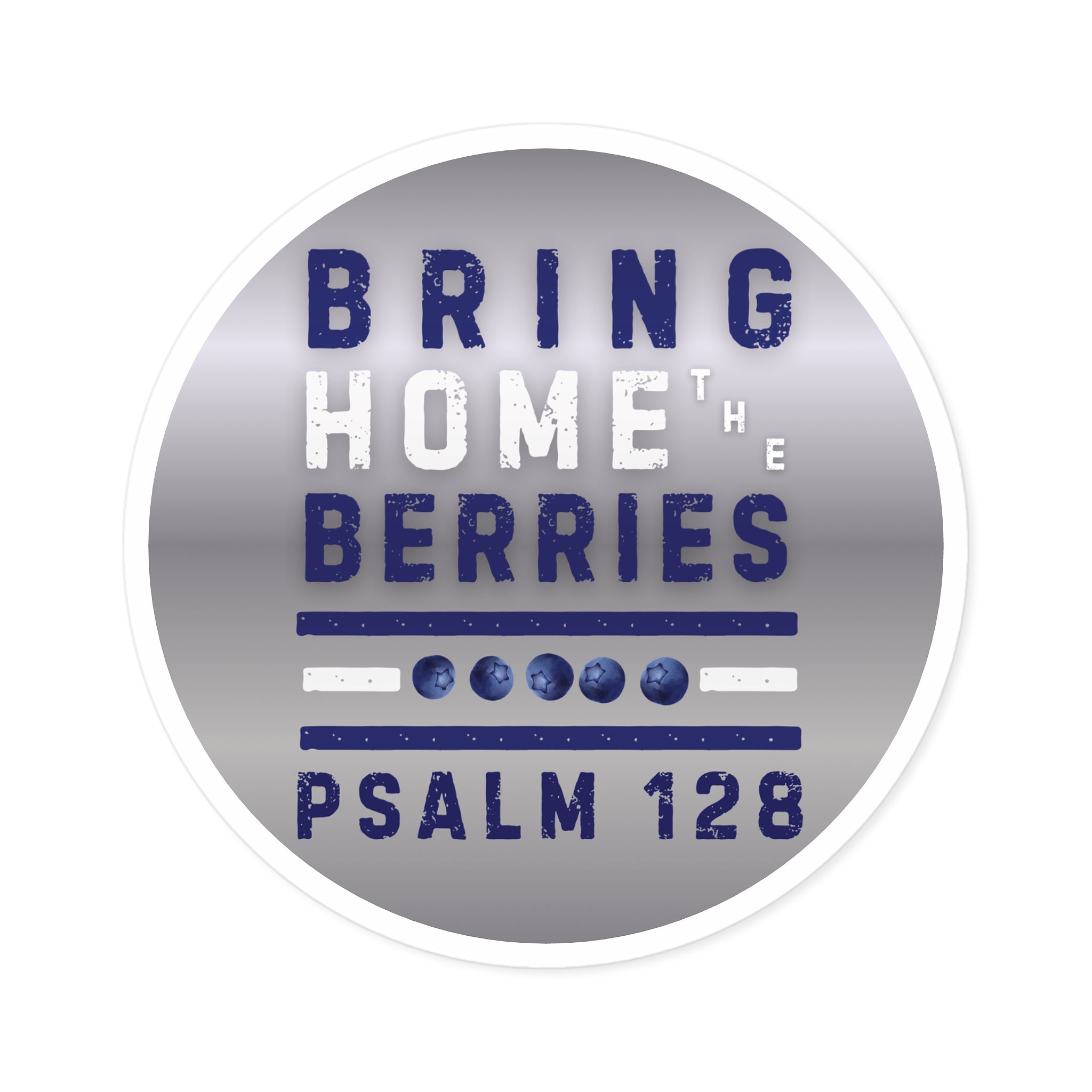 Round Sticker — BHtB PSLM 128 - WHT BLU - SLVR