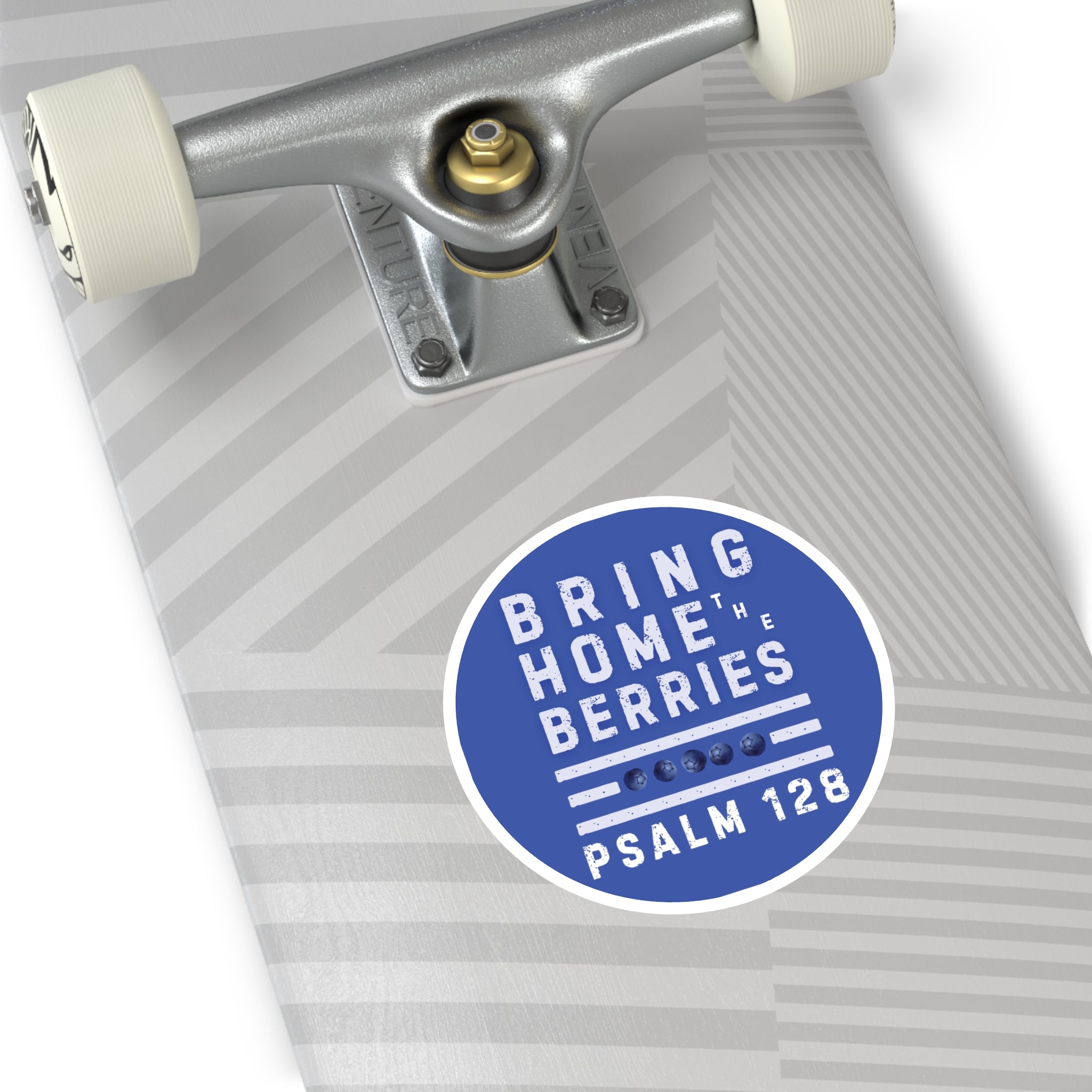 Round Sticker — BHtB PSLM 128 - WHT - BLUE