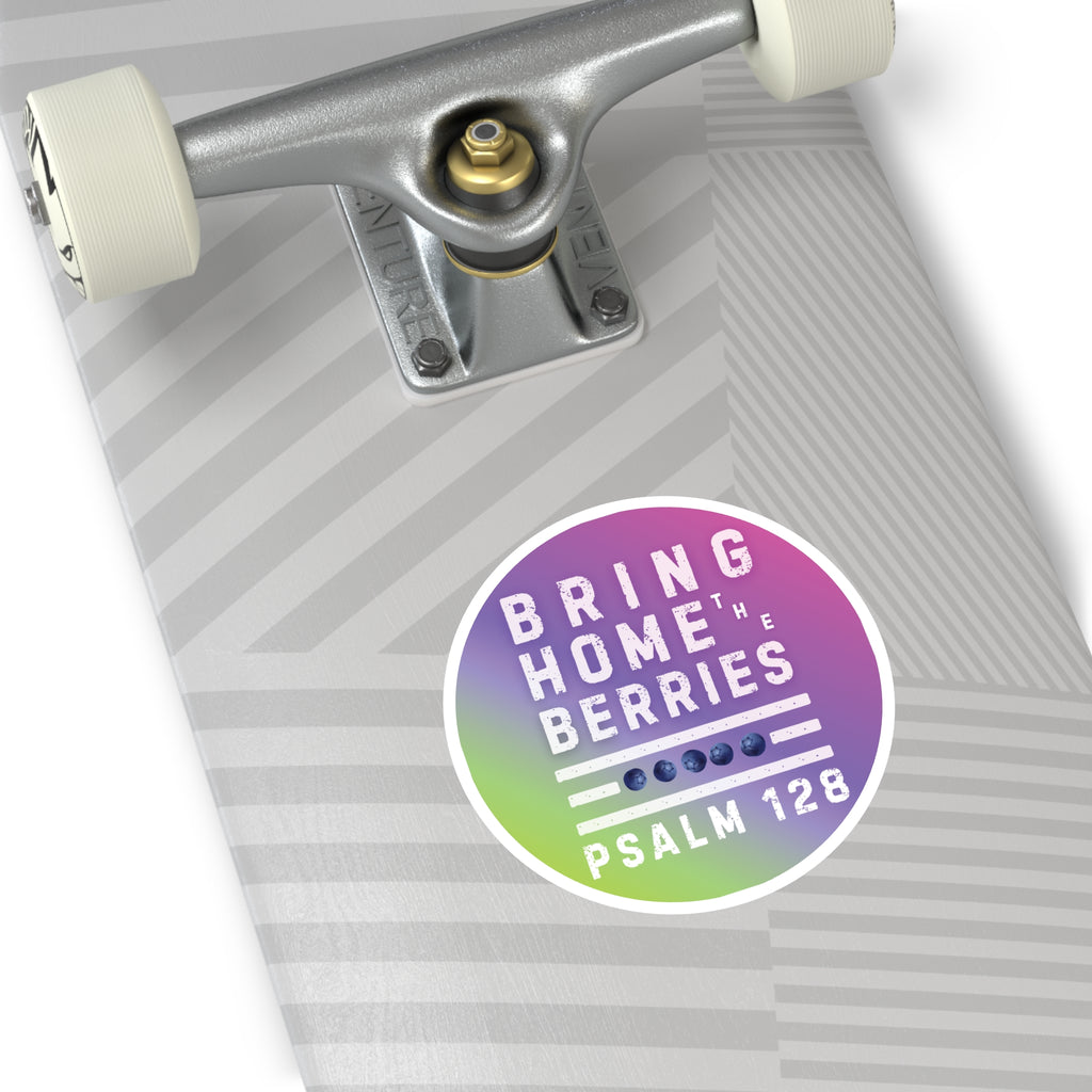 Round Sticker — BHtB PSLM 128 - WHT - FADE GRN PNK
