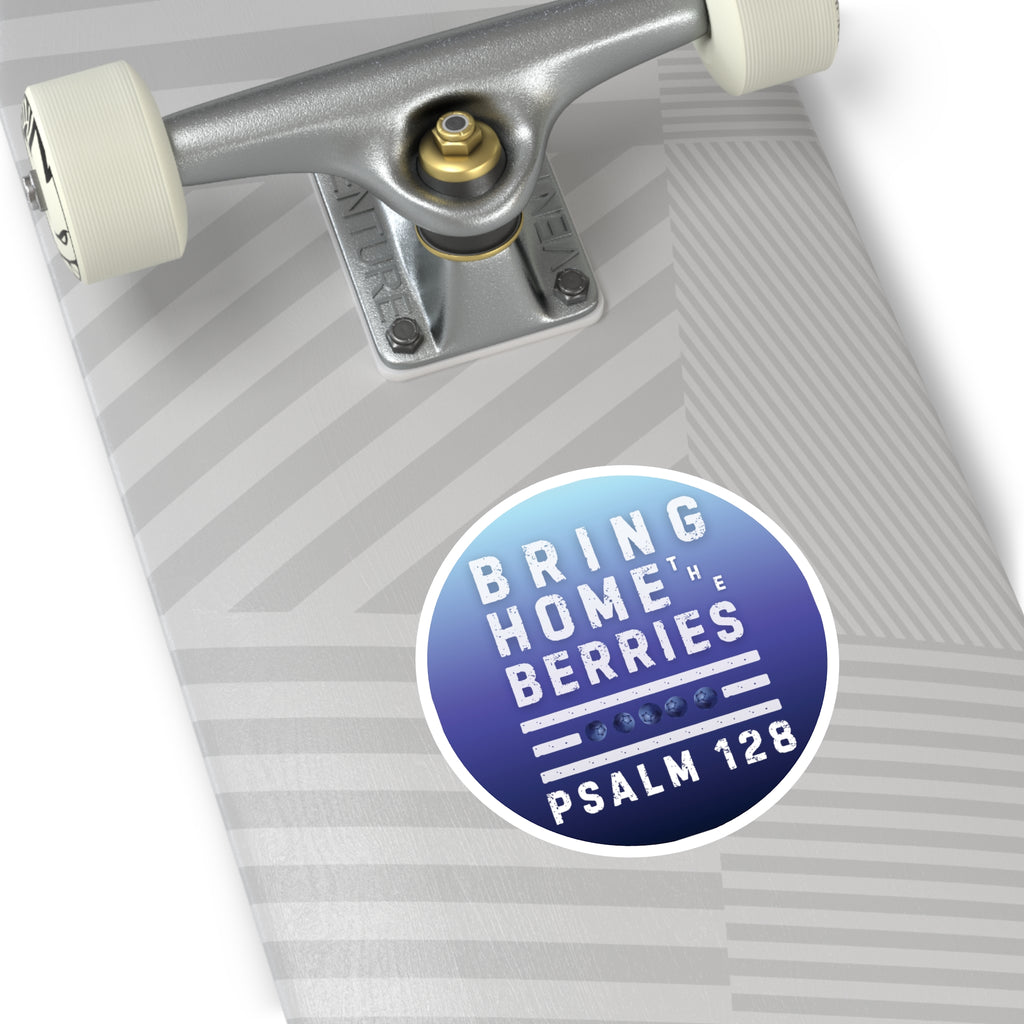 Round Sticker — BHtB PSLM 128 - WHT - FADE BLUES 2