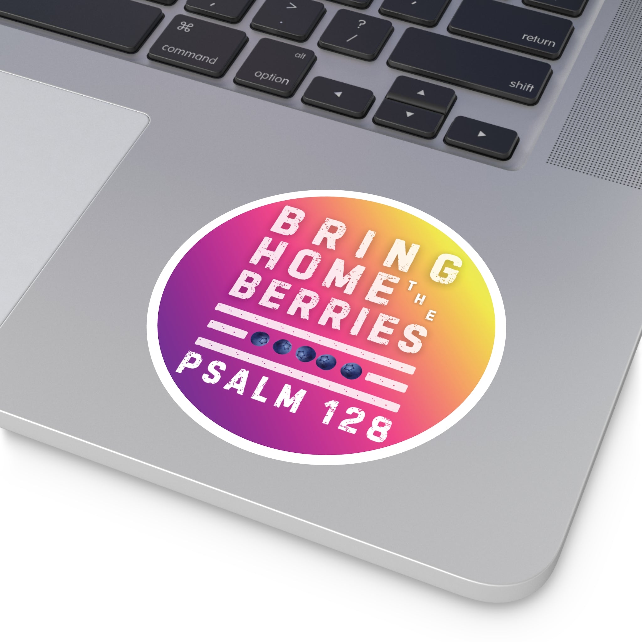 Round Sticker — BHtB PSLM 128 - WHT - FADE PRPL YLLW