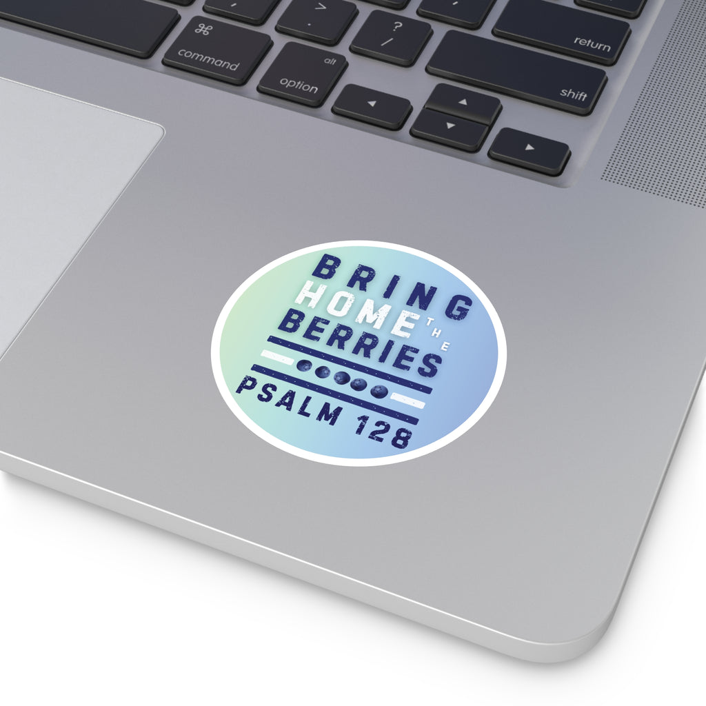 Round Sticker — BHtB PSLM 128 - WHT BLU - FD LT GRN BLU
