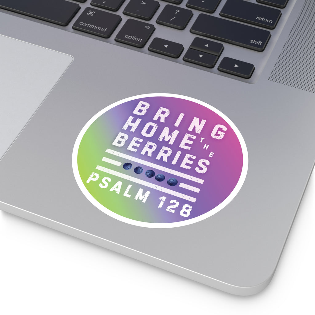Round Sticker — BHtB PSLM 128 - WHT - FADE GRN PNK