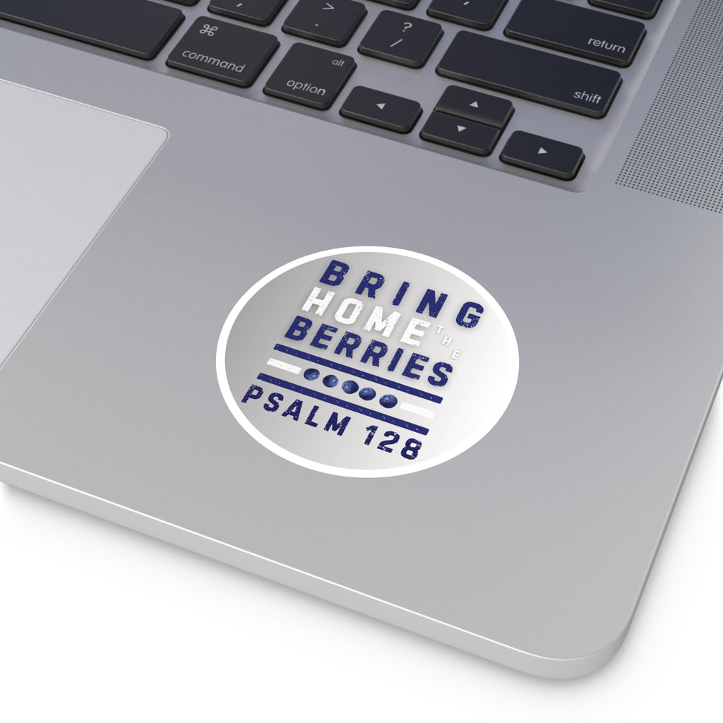 Round Sticker — BHtB PSLM 128 - WHT BLU - GRAY