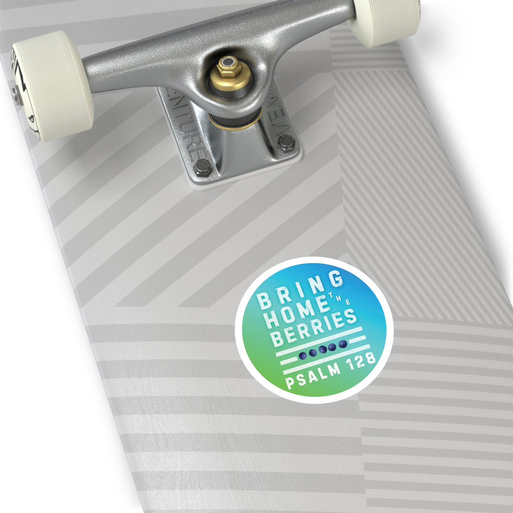 Round Sticker — BHtB PSLM 128 - WHT - FADE GRN BLU