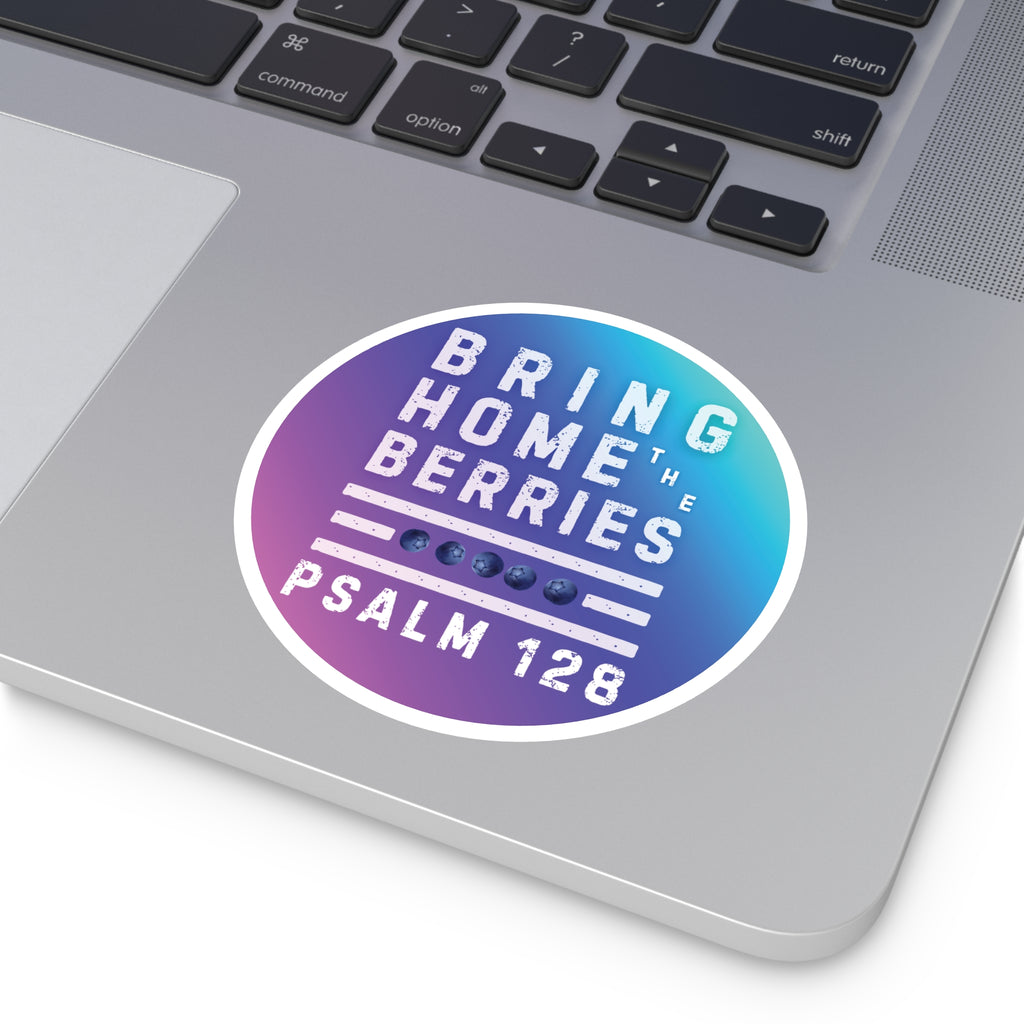 Round Sticker — BHtB PSLM 128 - WHT - FADE PNK BLU