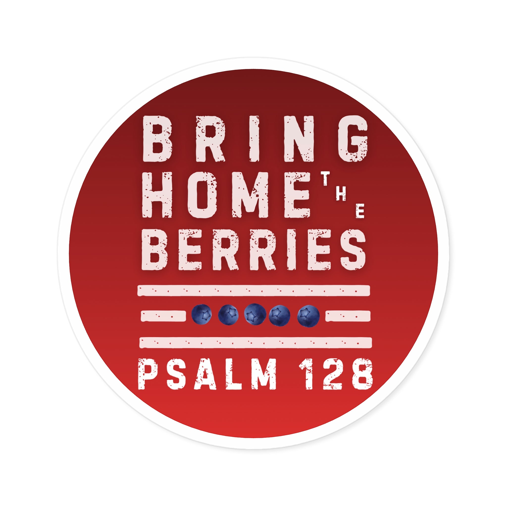 Round Sticker — BHtB PSLM 128 - WHT - FADE RED