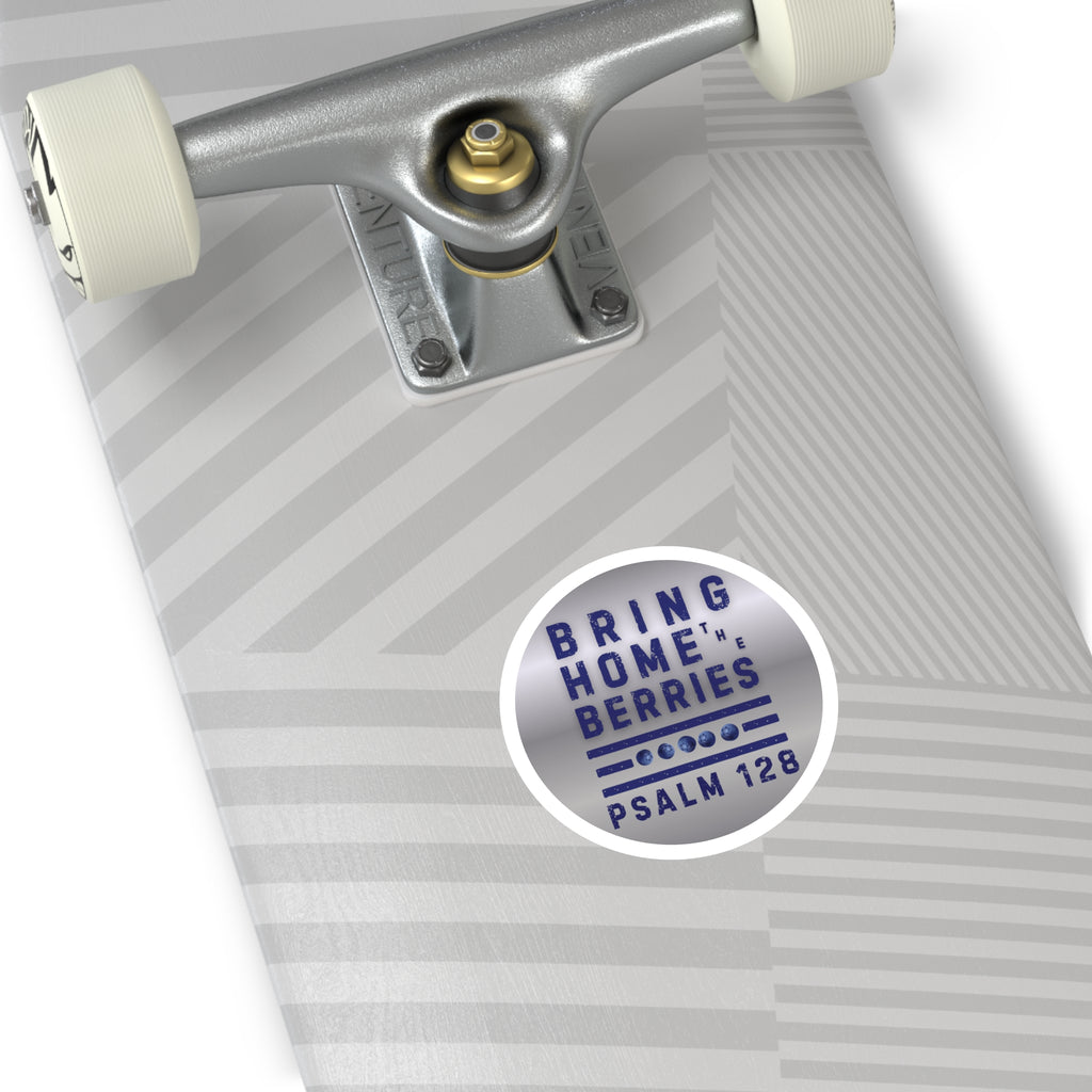 Round Sticker — BHtB PSLM 128 - BLU - SLVR