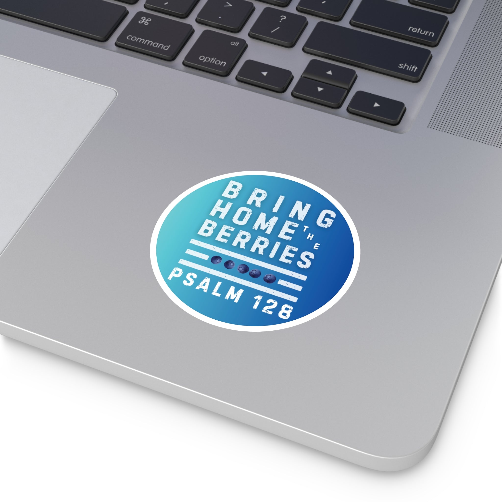 Round Sticker — BHtB PSLM 128 - WHT - FADE BLUES