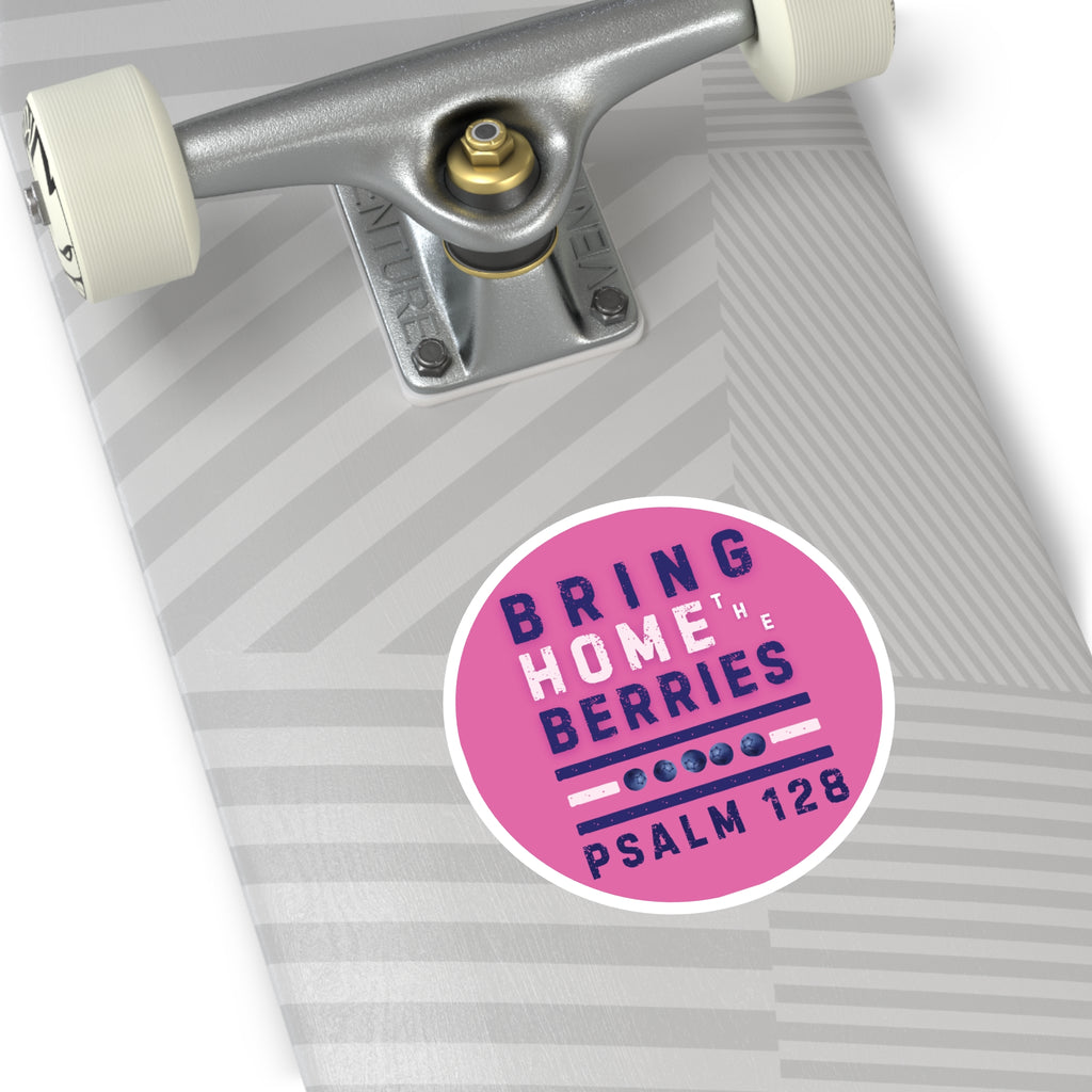 Round Sticker — BHtB PSLM 128 - WHT BLU - PNK