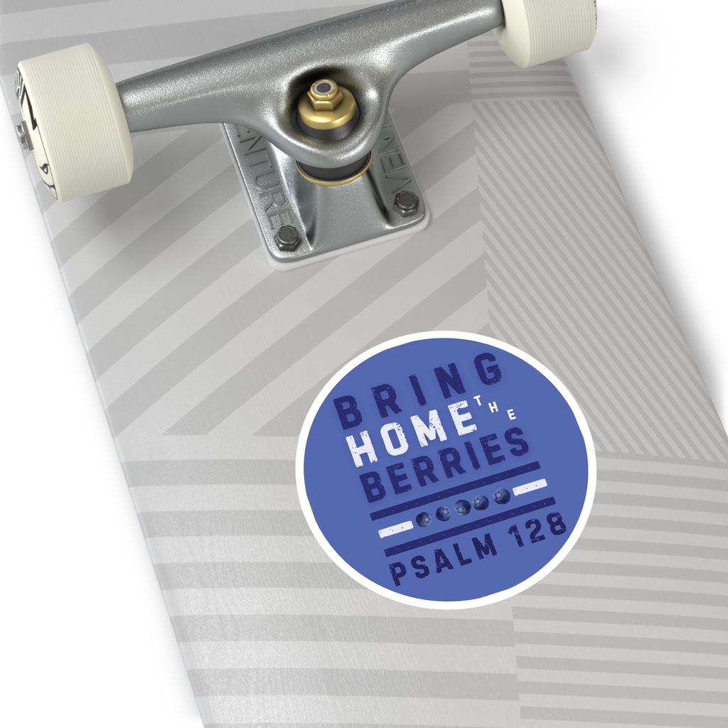 Round Sticker — BHtB PSLM 128 - WHT BLU - BLU