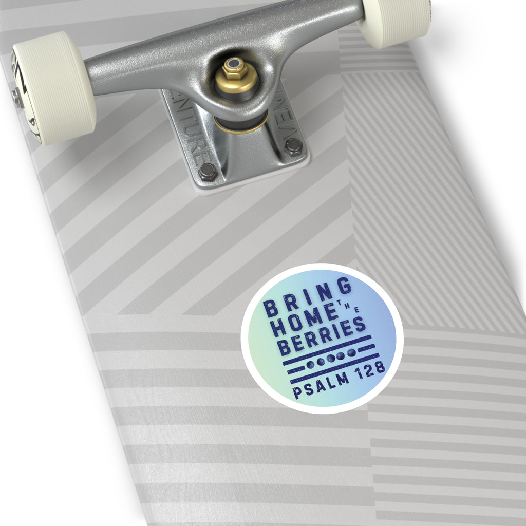 Round Sticker — BHtB PSLM 128 - BLU - FADE LT GRN BLU