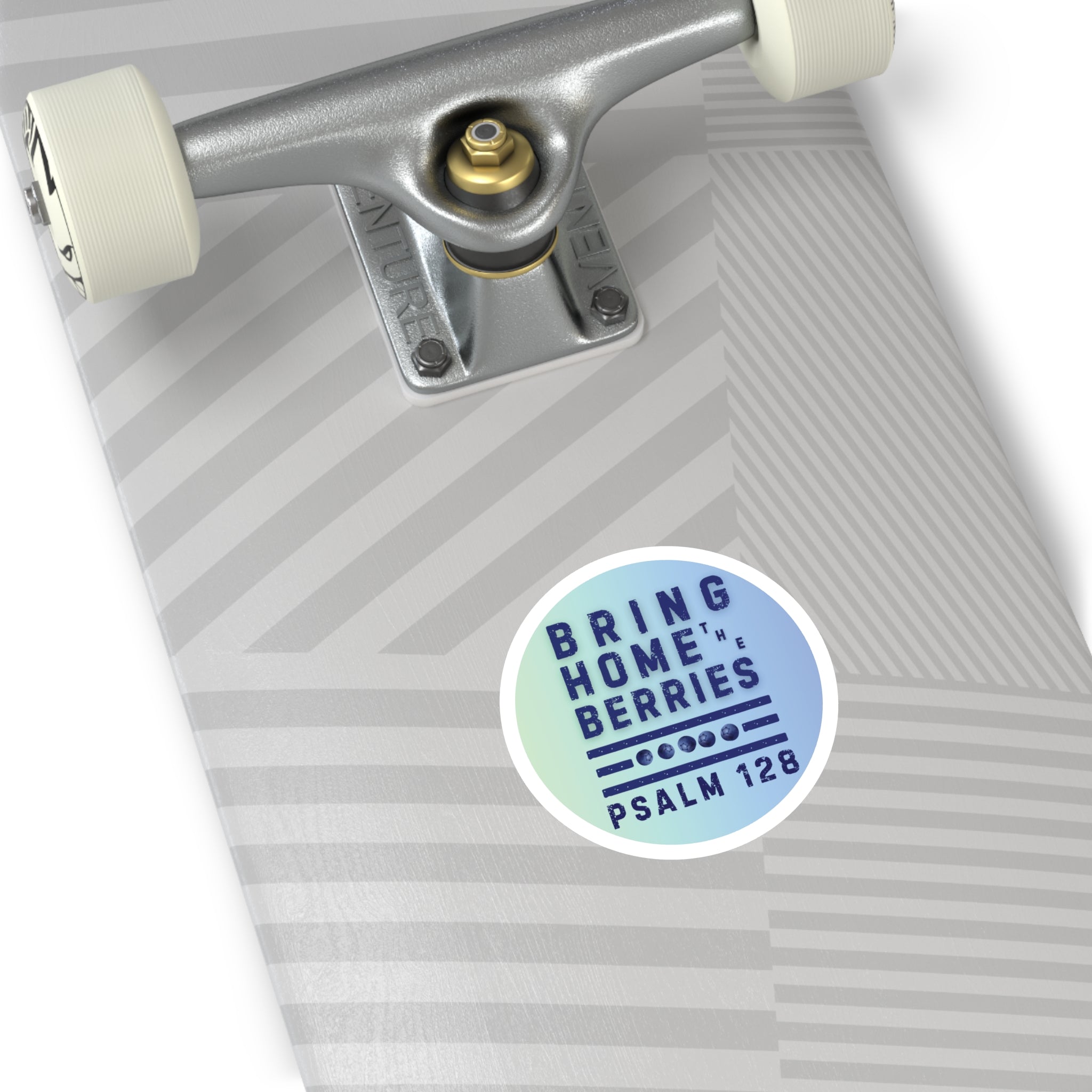 Round Sticker — BHtB PSLM 128 - BLU - FADE LT GRN BLU