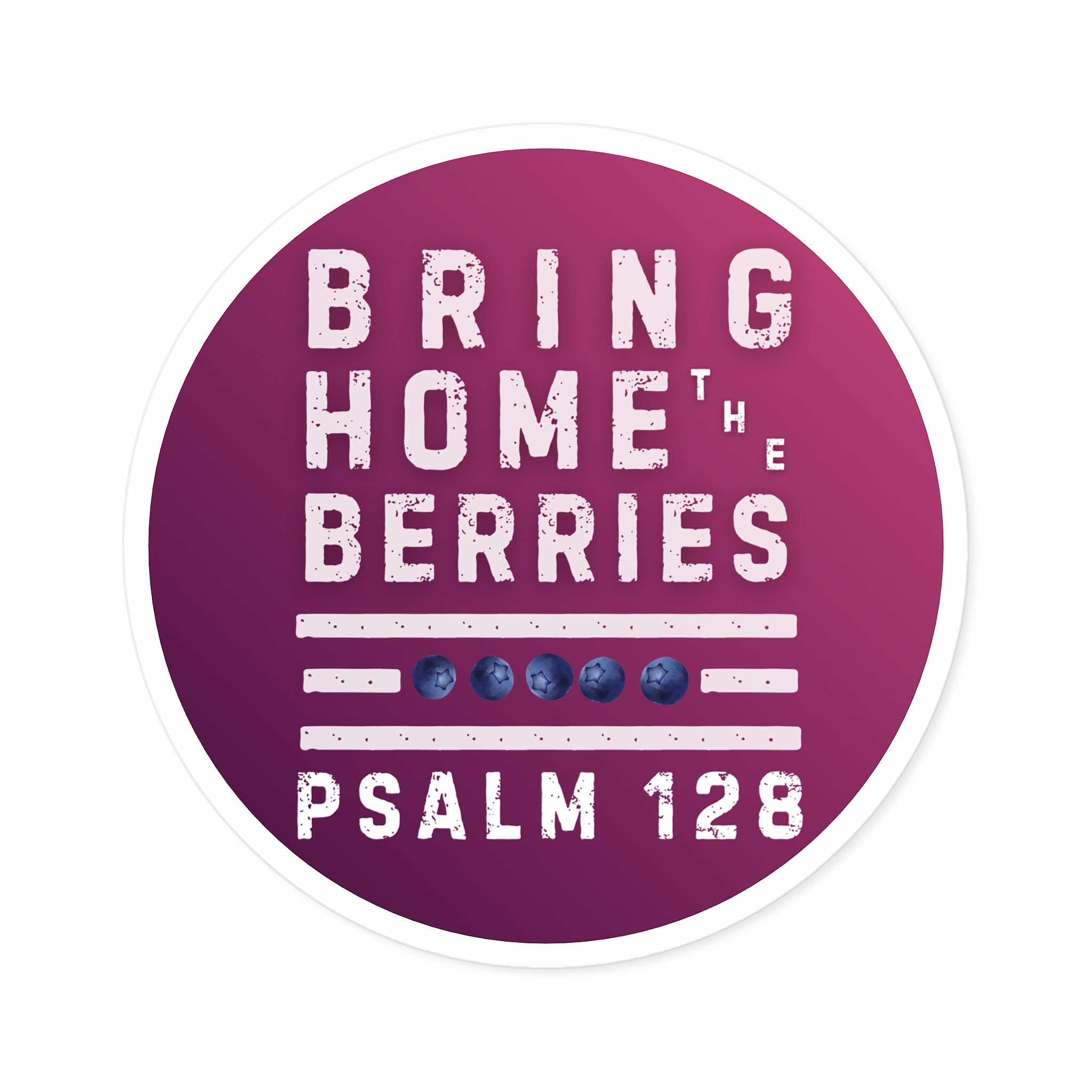 Round Sticker — BHtB PSLM 128 - WHT - FADE PRPL