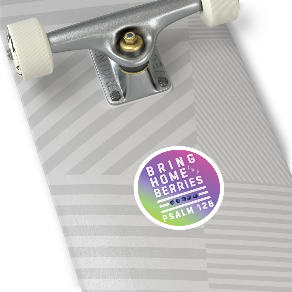 Round Sticker — BHtB PSLM 128 - WHT - FADE GRN PNK