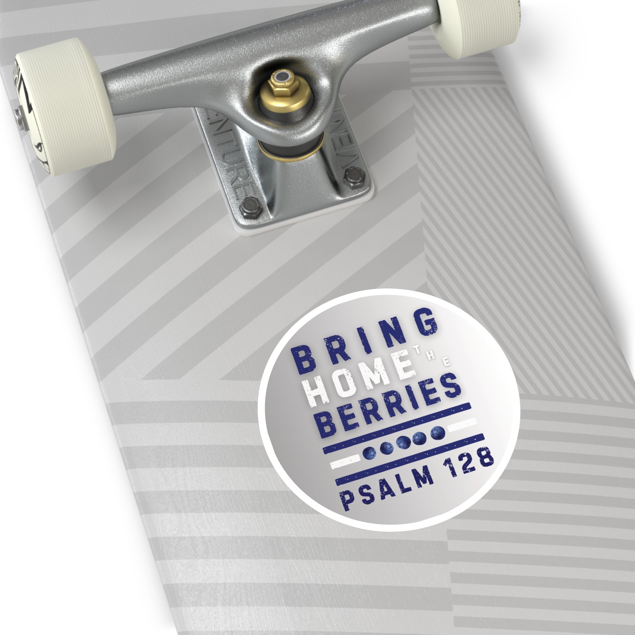 Round Sticker — BHtB PSLM 128 - WHT BLU - GRAY