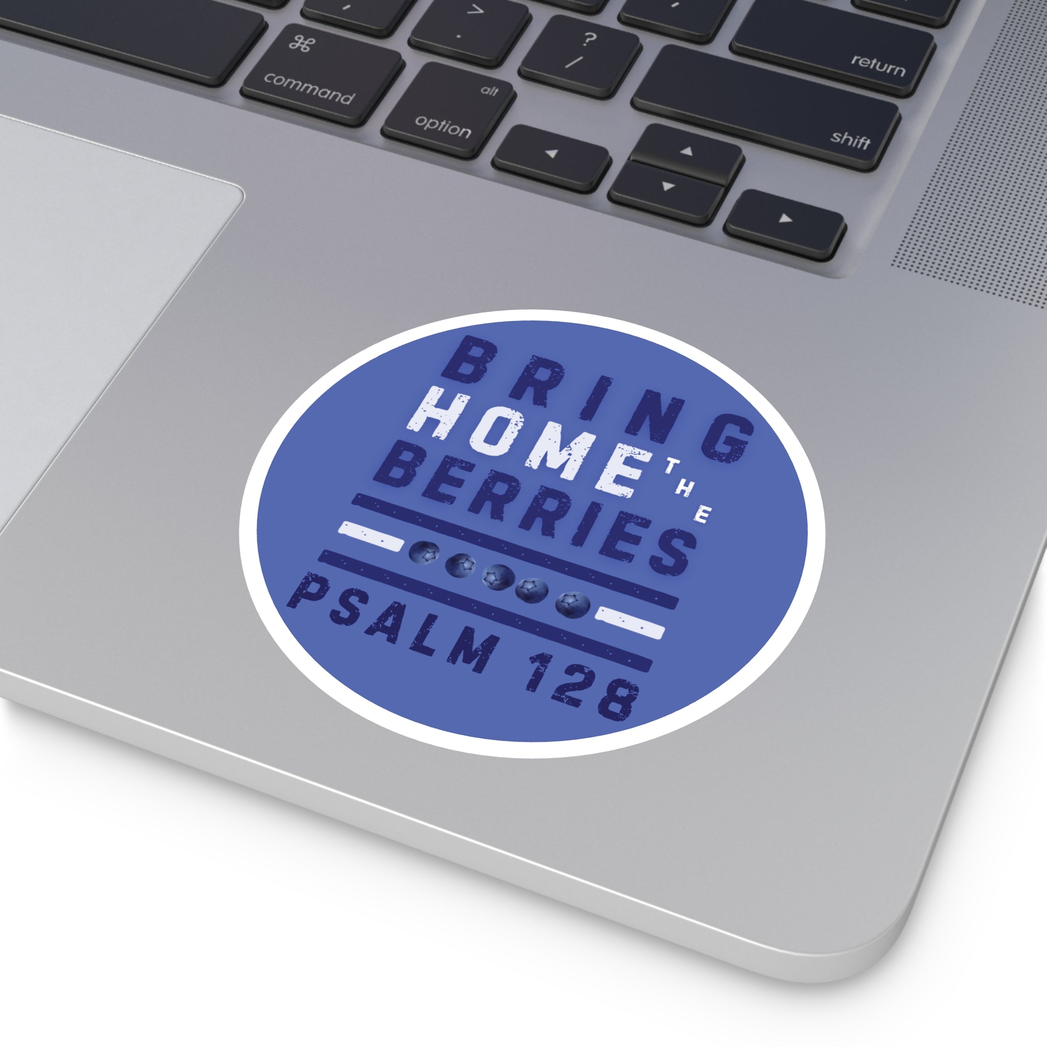 Round Sticker — BHtB PSLM 128 - WHT BLU - BLU