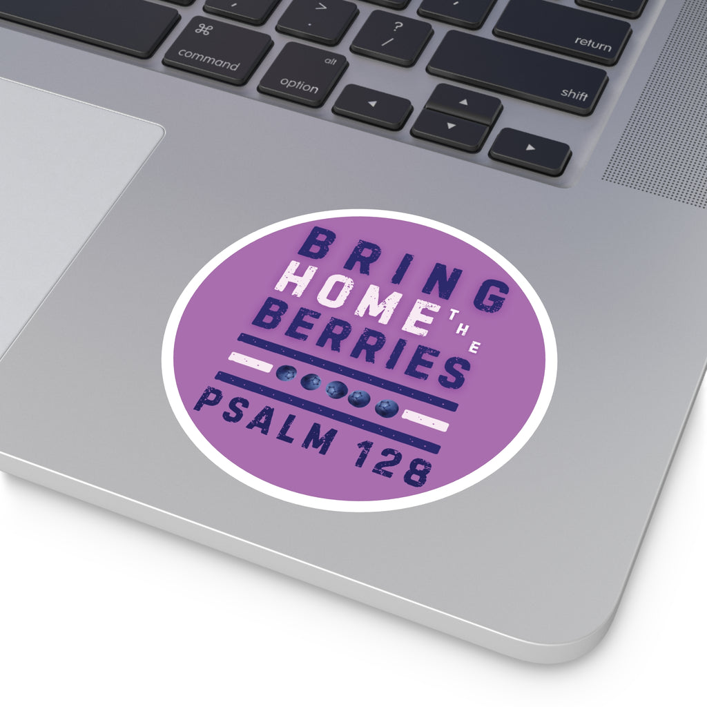 Round Sticker — BHtB PSLM 128 - WHT BLU - PRPL