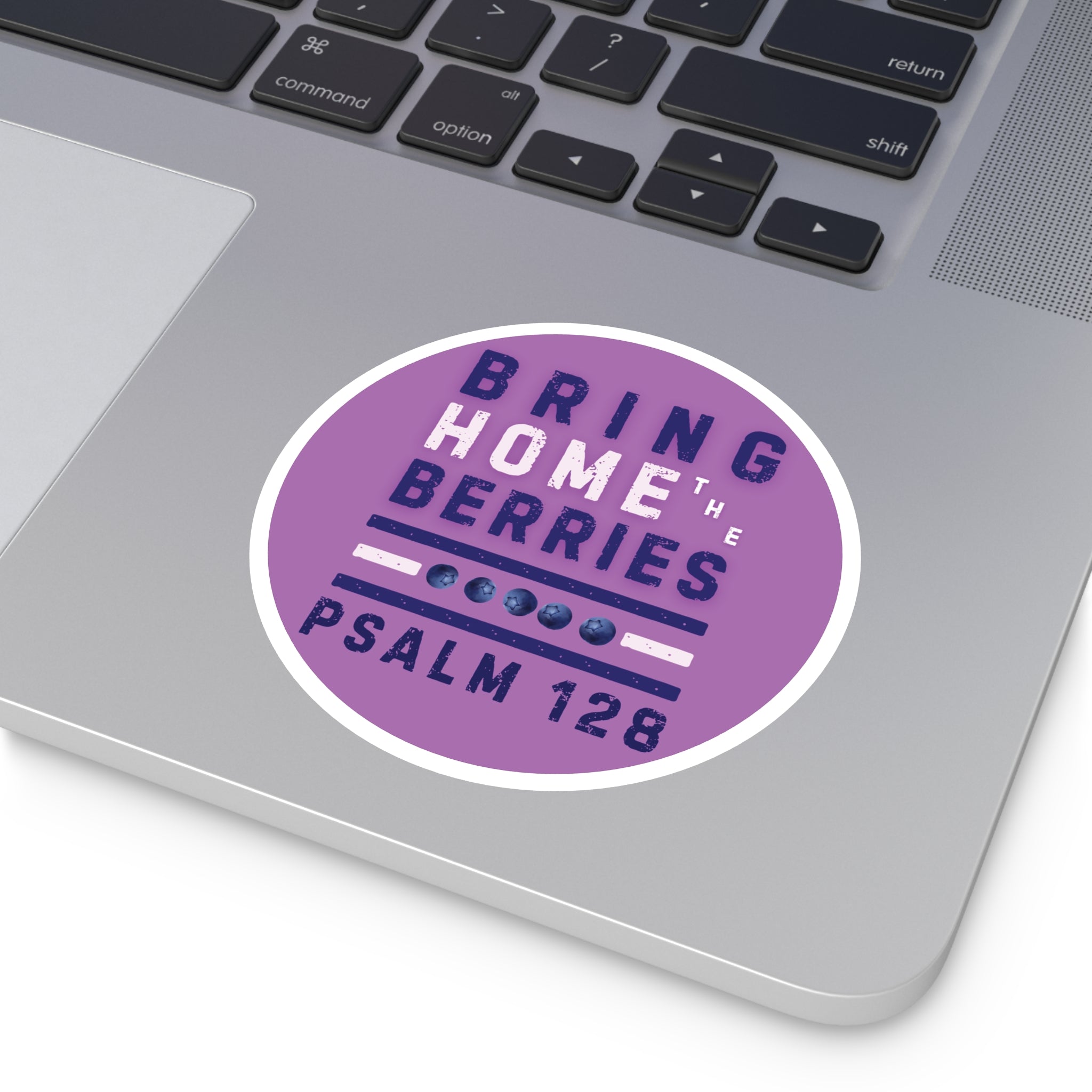 Round Sticker — BHtB PSLM 128 - WHT BLU - PRPL