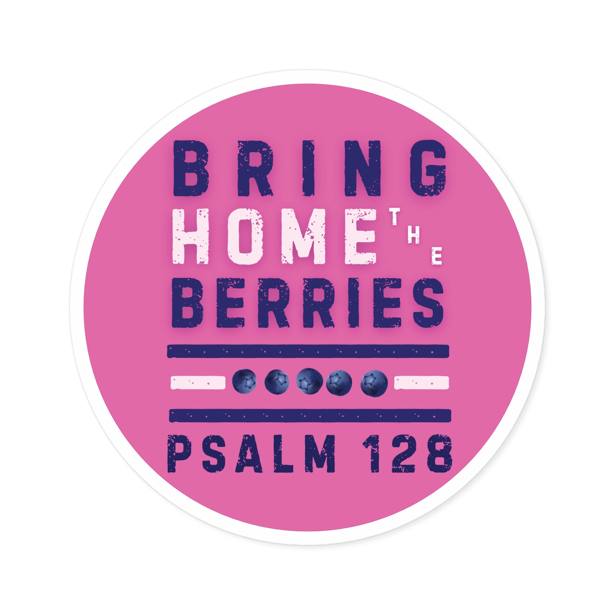 Round Sticker — BHtB PSLM 128 - WHT BLU - PNK