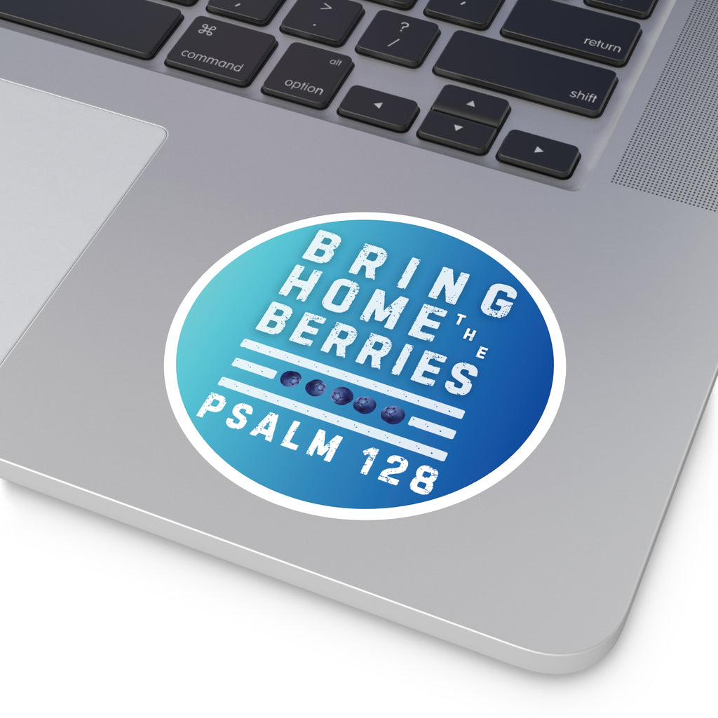 Round Sticker — BHtB PSLM 128 - WHT - FADE BLUES