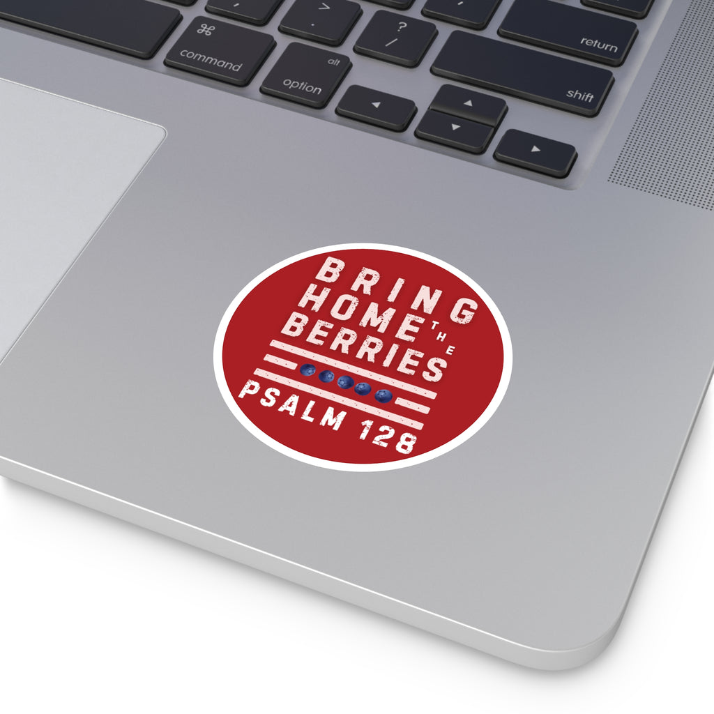 Round Sticker — BHtB PSLM 128 - WHT - RED