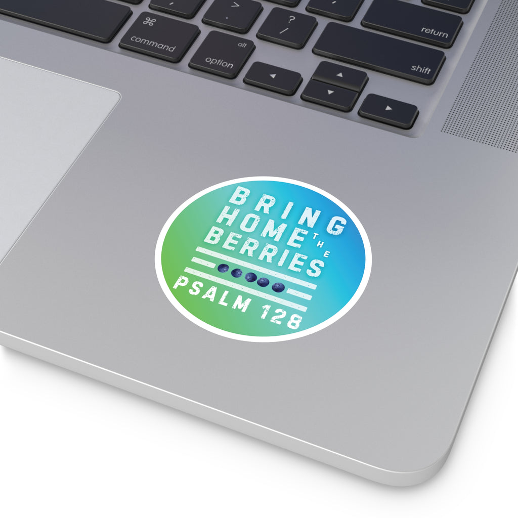 Round Sticker — BHtB PSLM 128 - WHT - FADE GRN BLU