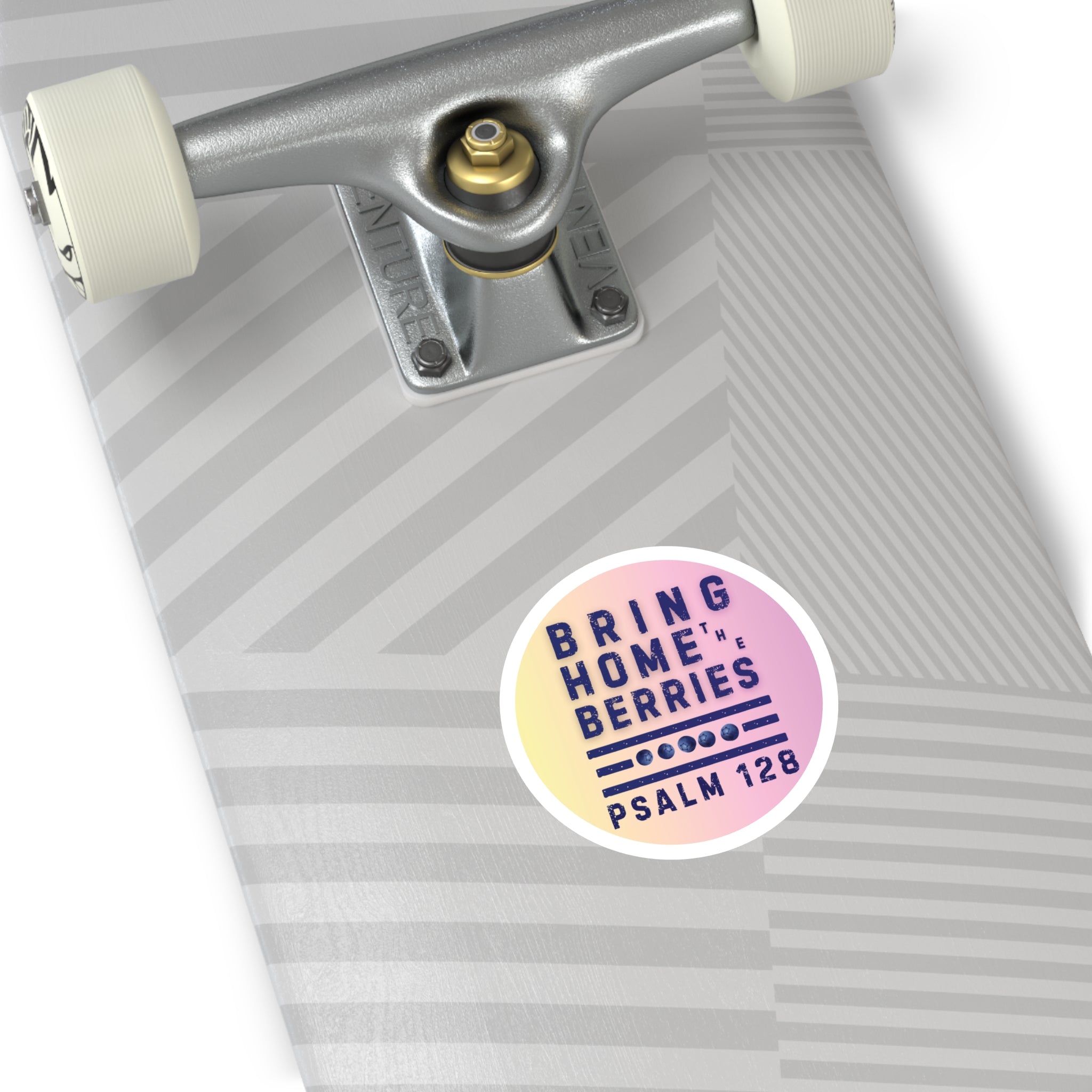 Round Sticker — BHtB PSLM 128 - BLU - FADE LT PNK YLW