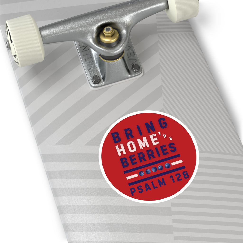 Round Sticker — BHtB PSLM 128 - WHT BLU - RED