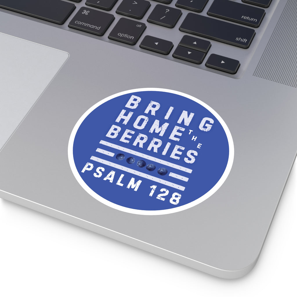 Round Sticker — BHtB PSLM 128 - WHT - BLUE
