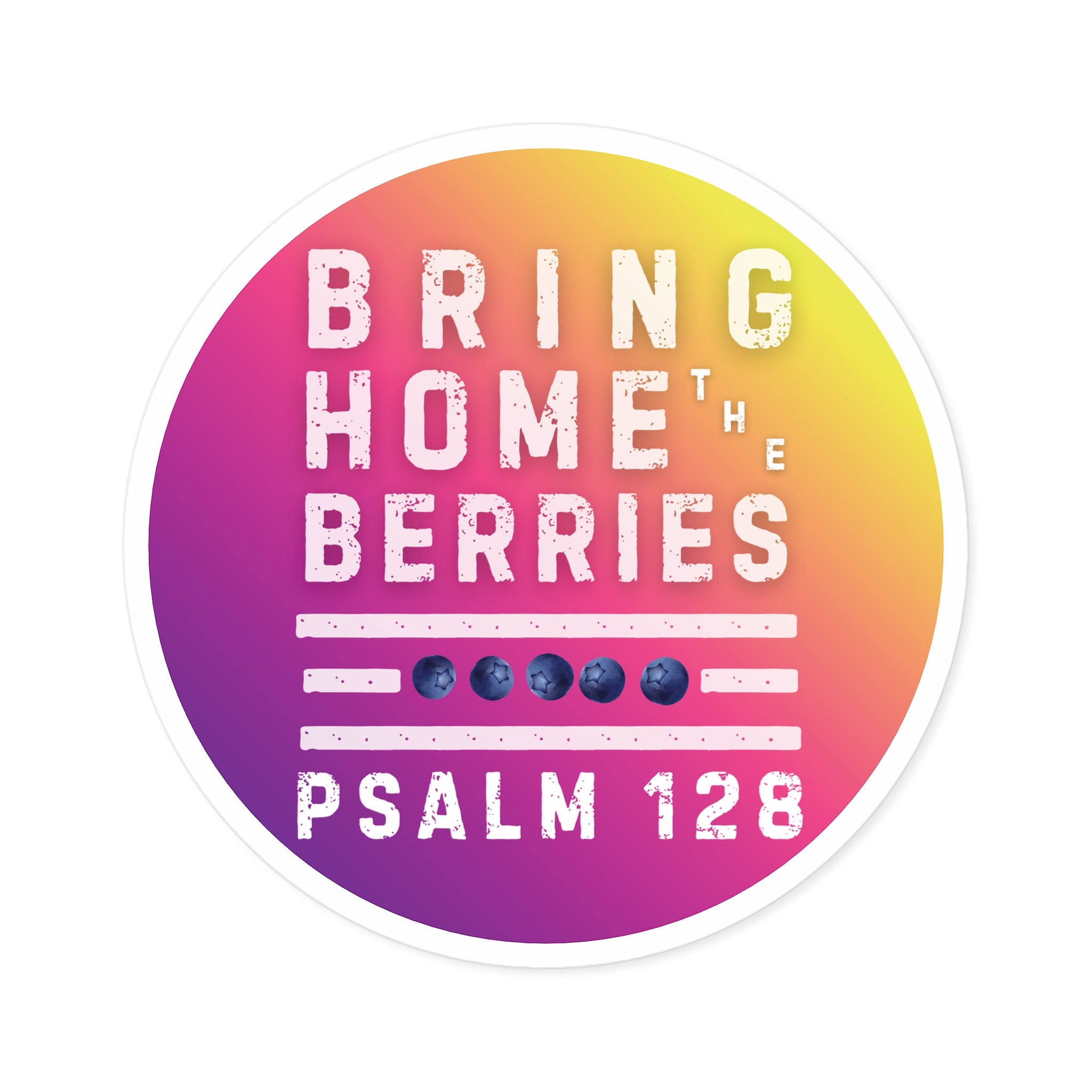 Round Sticker — BHtB PSLM 128 - WHT - FADE PRPL YLLW