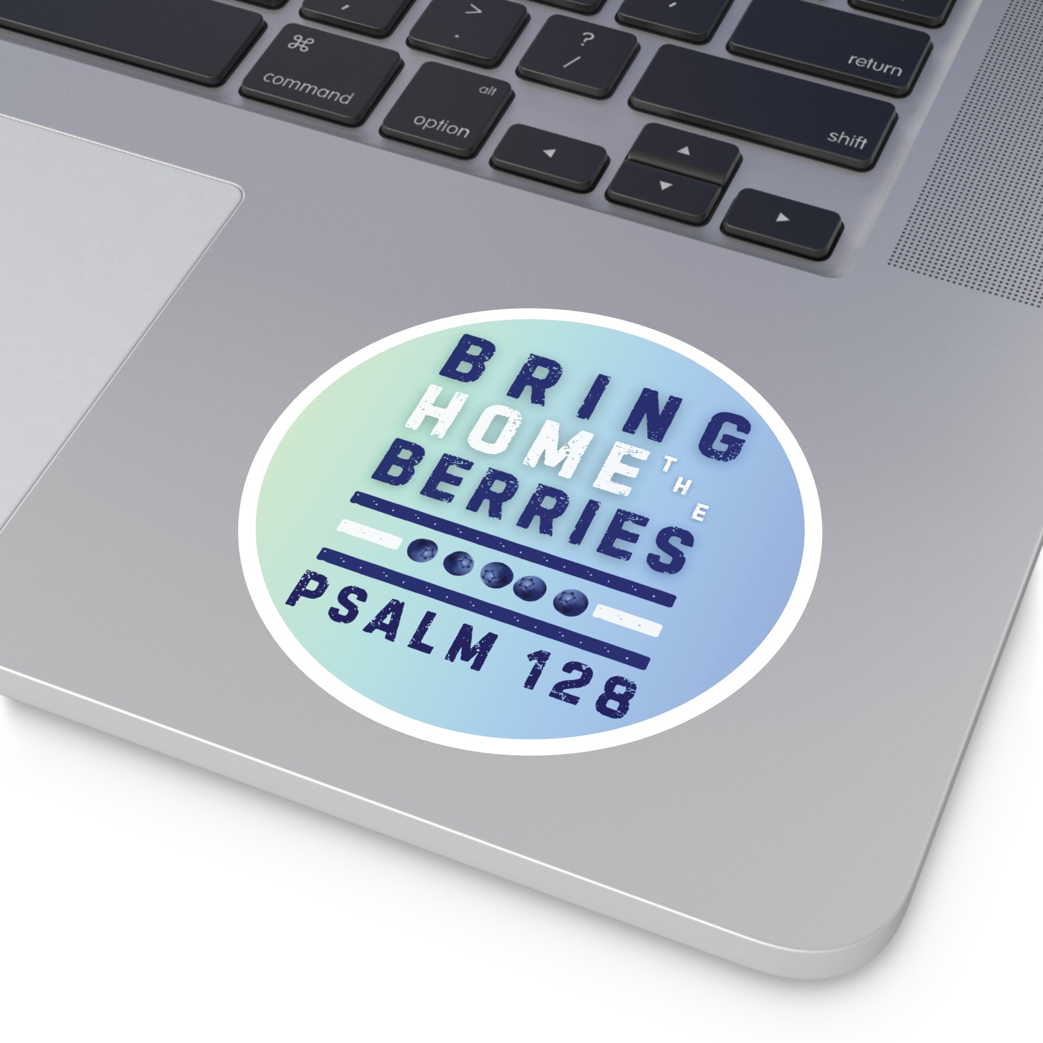 Round Sticker — BHtB PSLM 128 - WHT BLU - FD LT GRN BLU