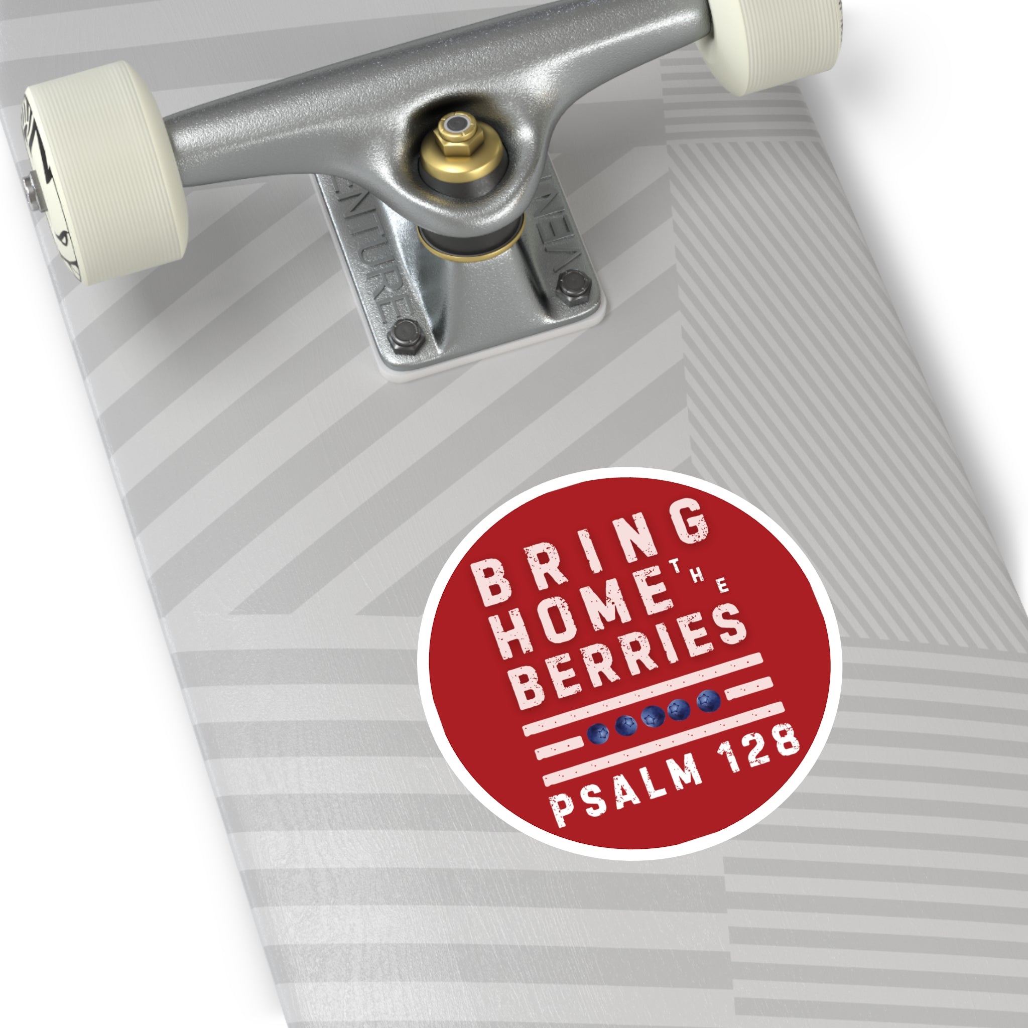 Round Sticker — BHtB PSLM 128 - WHT - RED