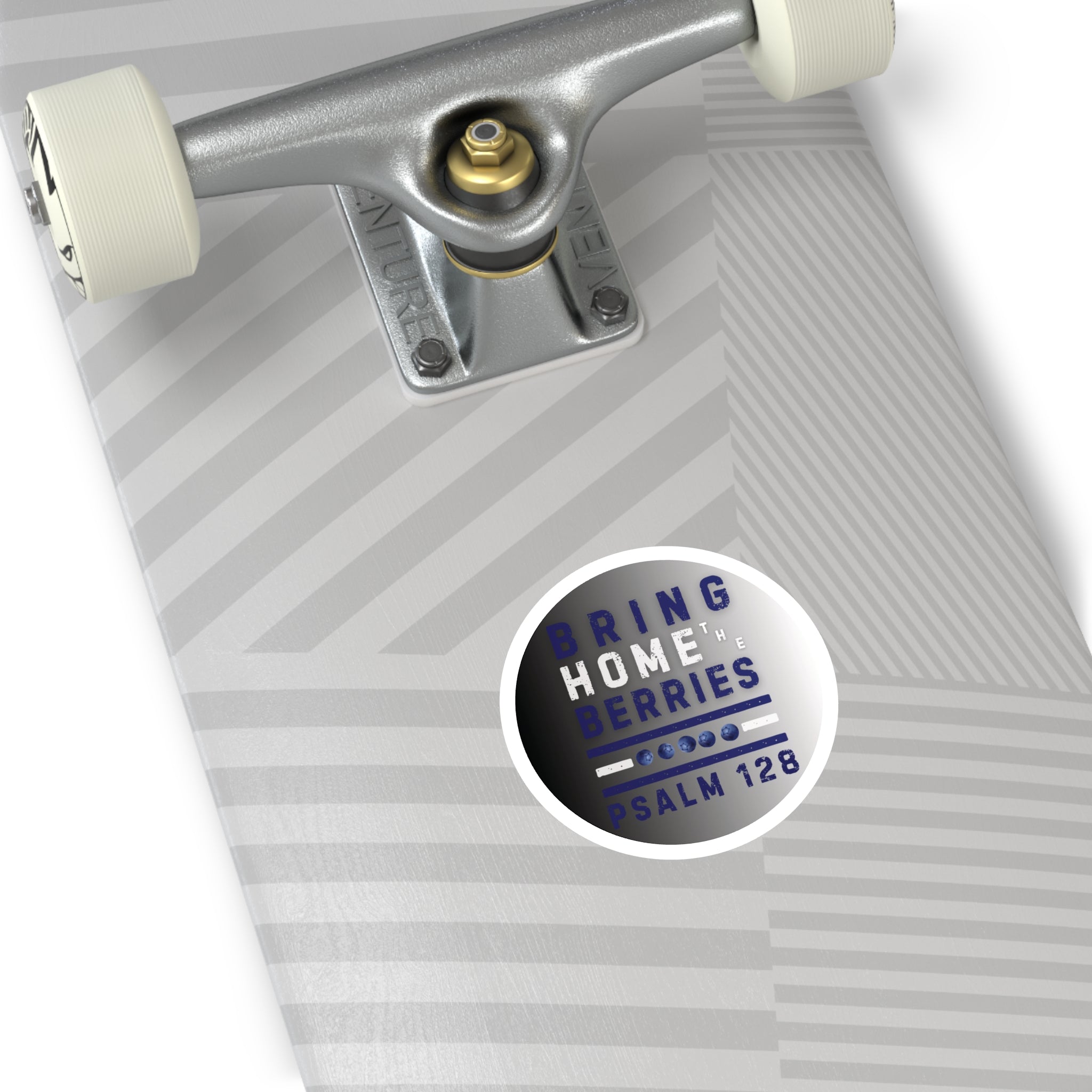 Round Sticker — BHtB PSLM 128 - WHT BLU - FADE BLK WHT