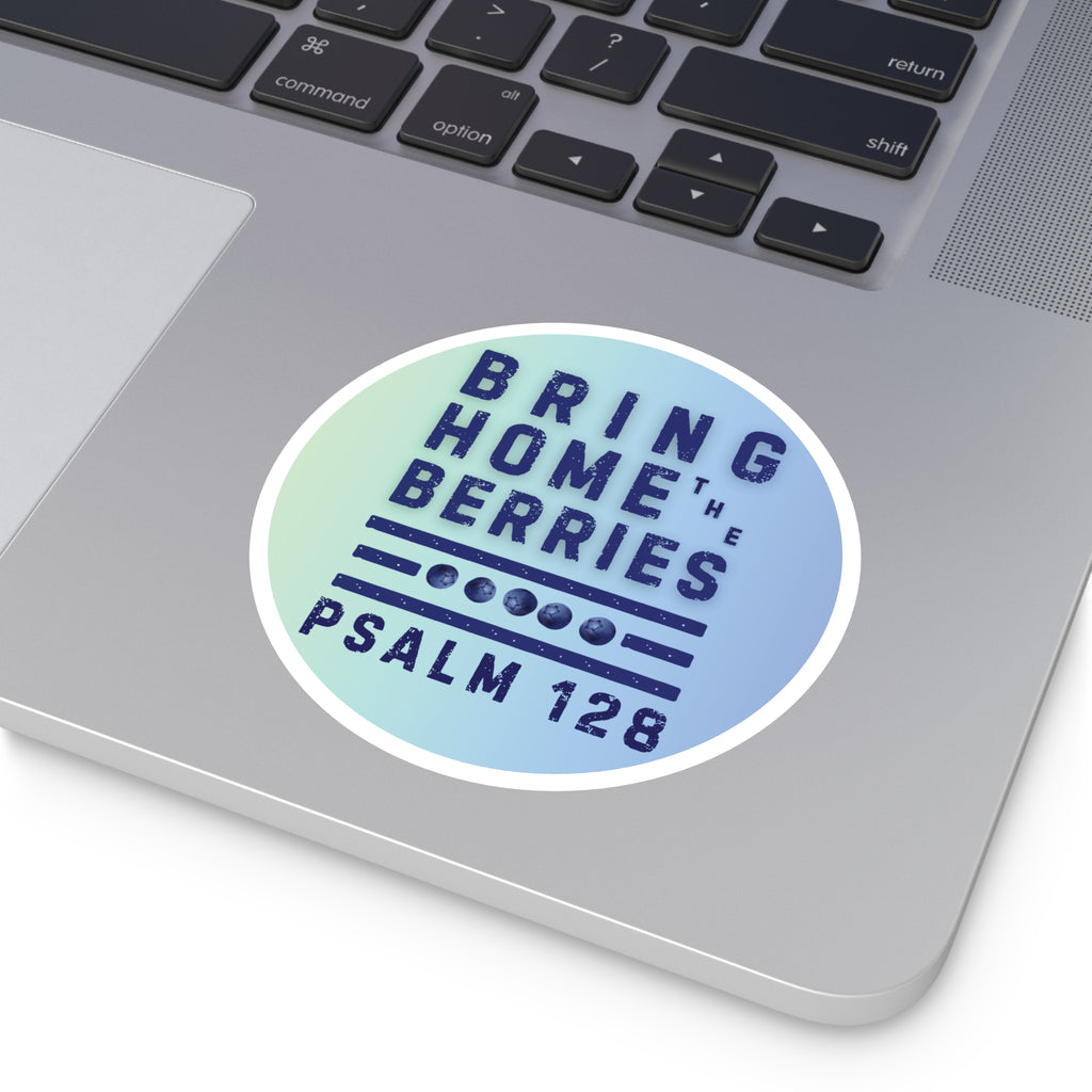Round Sticker — BHtB PSLM 128 - BLU - FADE LT GRN BLU
