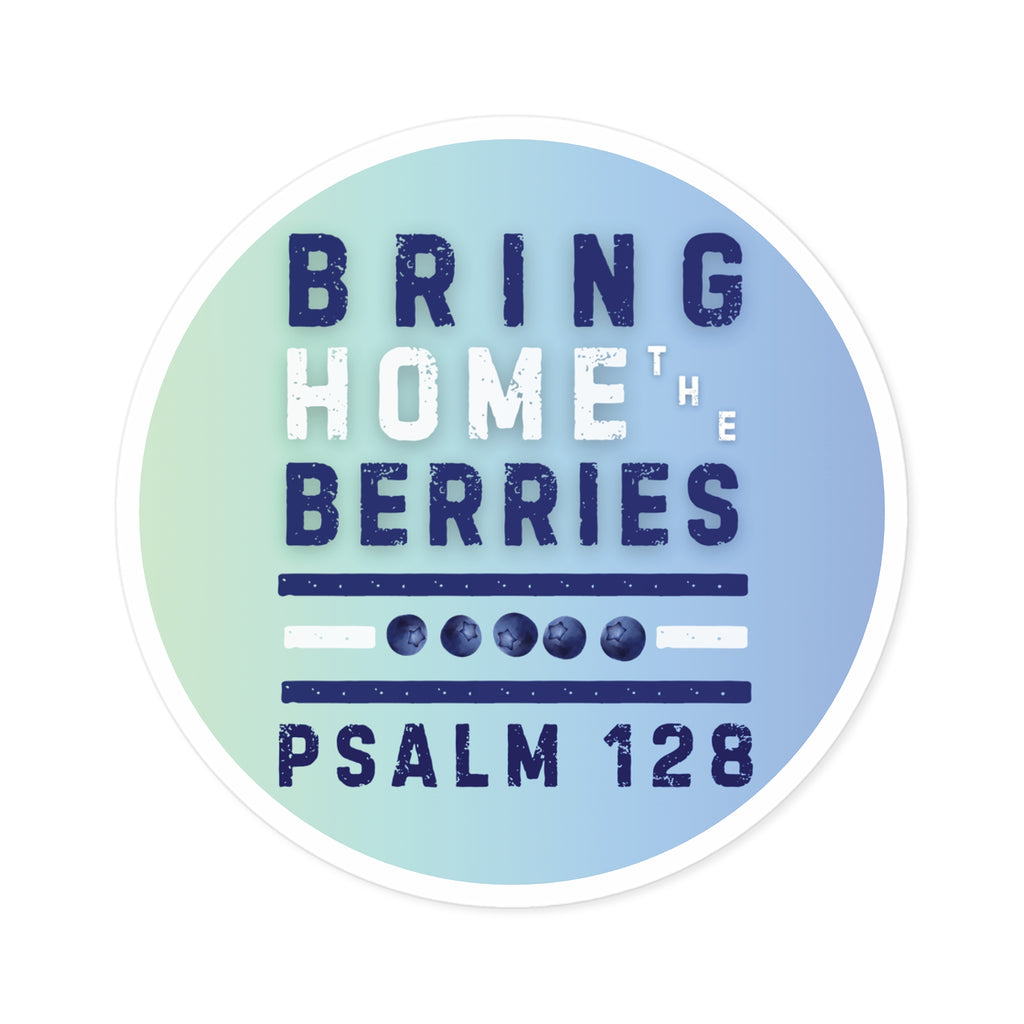 Round Sticker — BHtB PSLM 128 - WHT BLU - FD LT GRN BLU