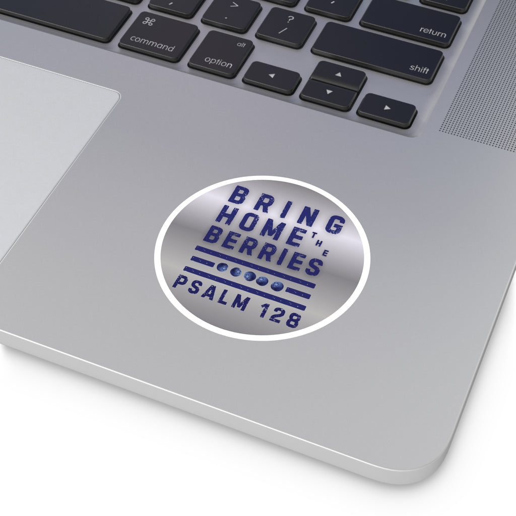 Round Sticker — BHtB PSLM 128 - BLU - SLVR