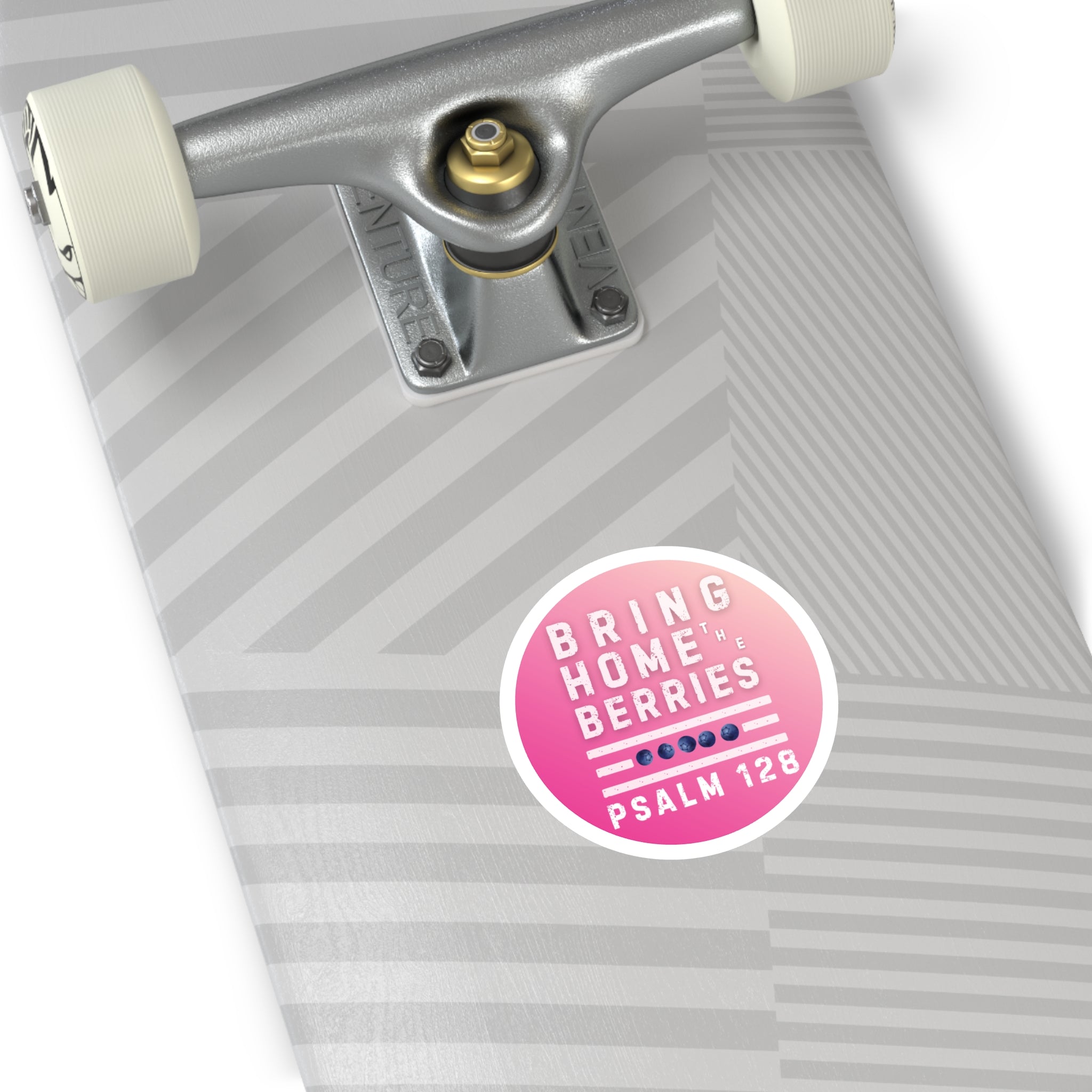 Round Sticker — BHtB PSLM 128 - WHT - FADE PNK