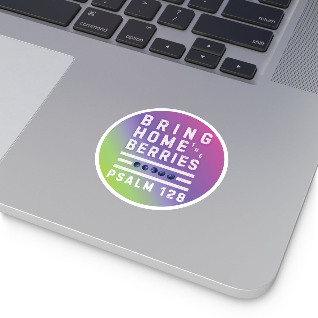 Round Sticker — BHtB PSLM 128 - WHT - FADE GRN PNK