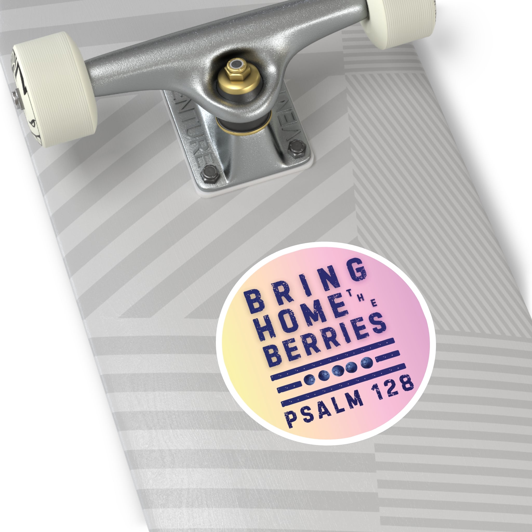 Round Sticker — BHtB PSLM 128 - BLU - FADE LT PNK YLW