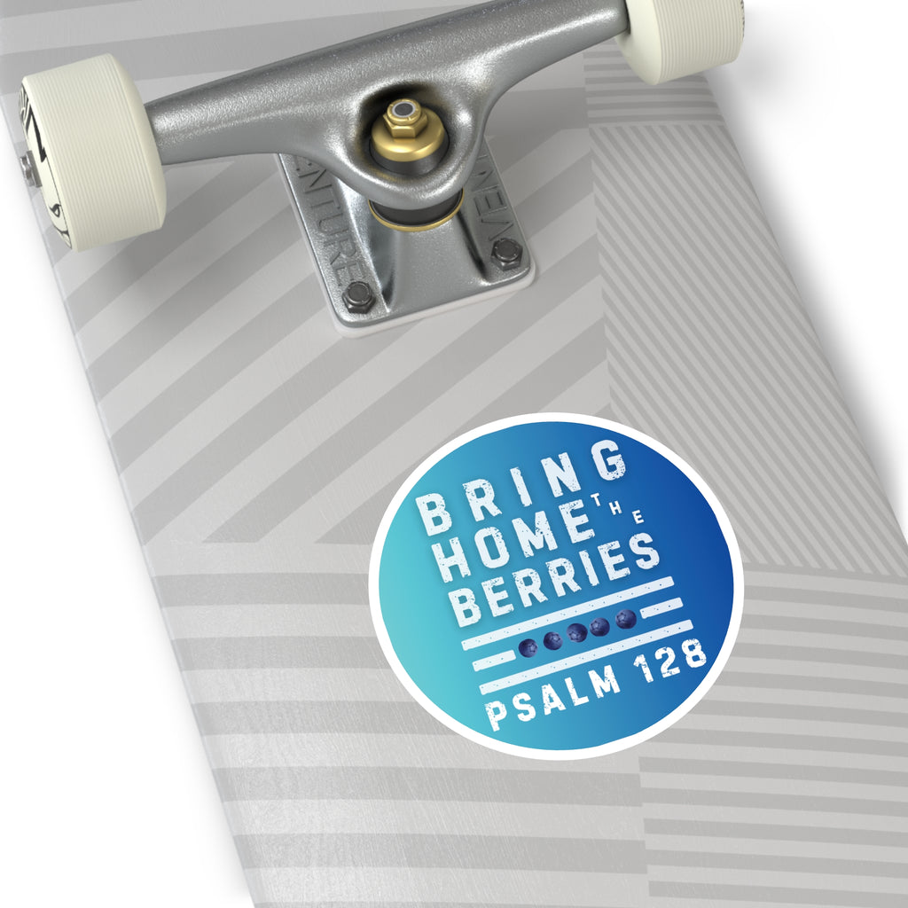 Round Sticker — BHtB PSLM 128 - WHT - FADE BLUES