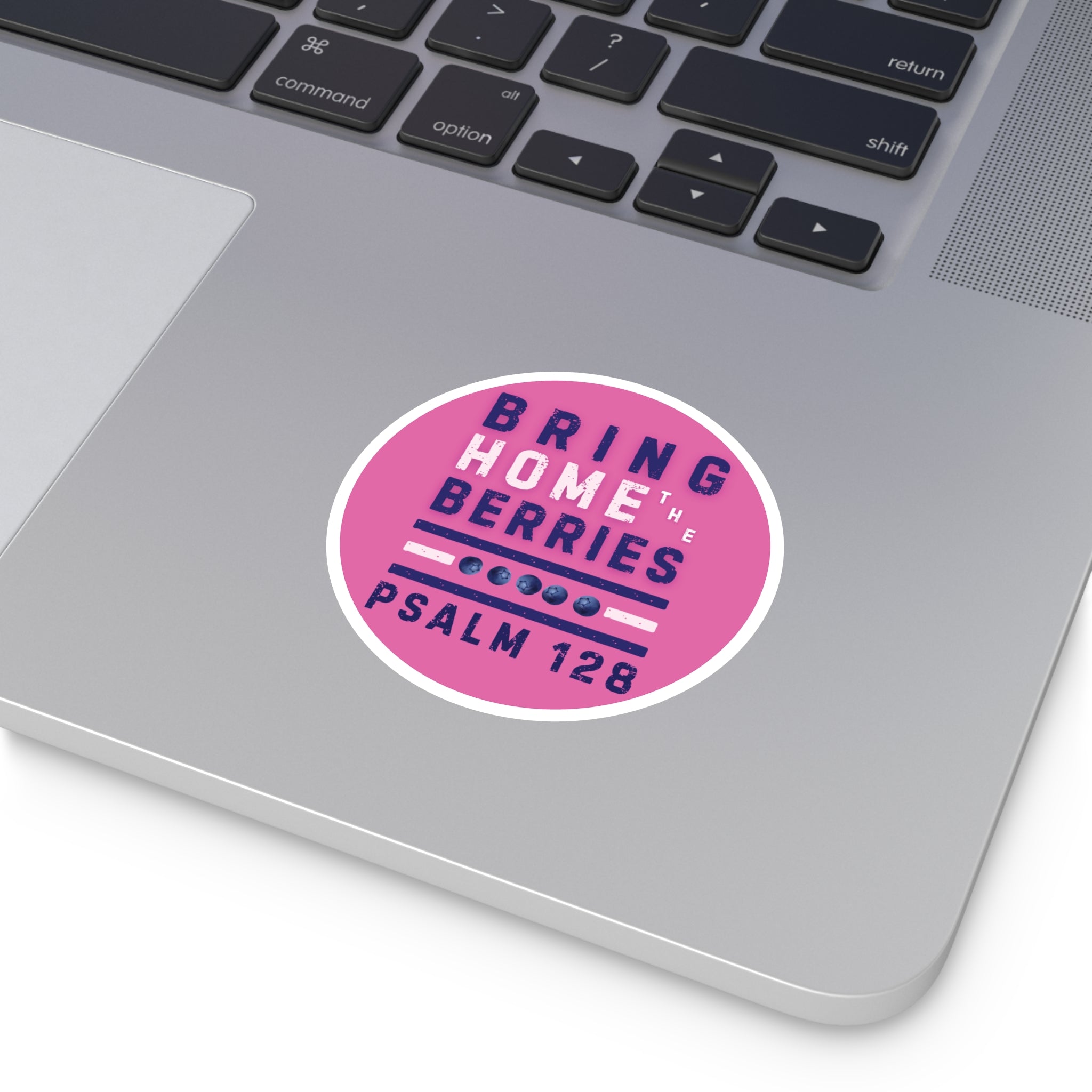 Round Sticker — BHtB PSLM 128 - WHT BLU - PNK
